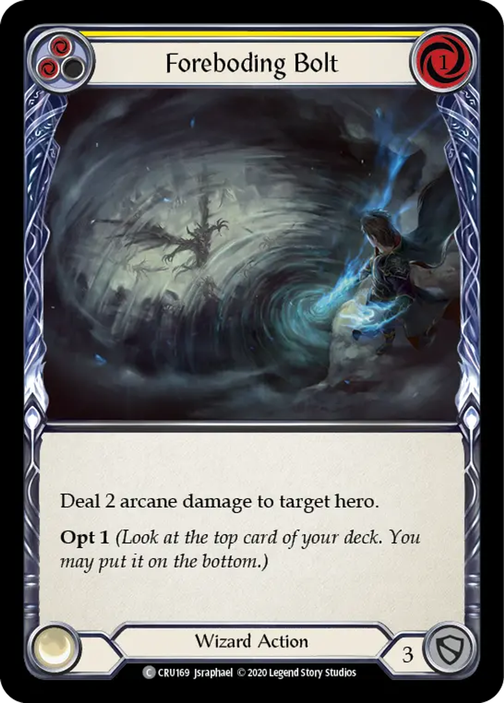Foreboding Bolt (Yellow) — Crucible of War — Flesh and Blood