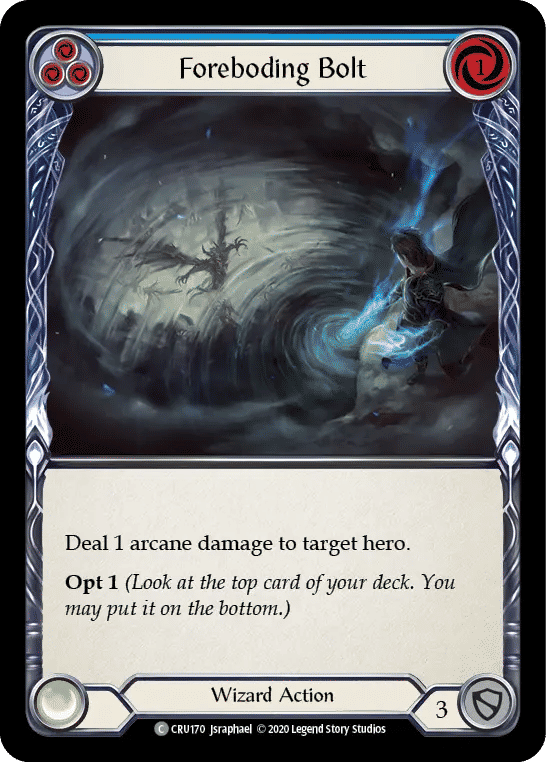 Foreboding Bolt (Blue) — Crucible of War — Flesh and Blood
