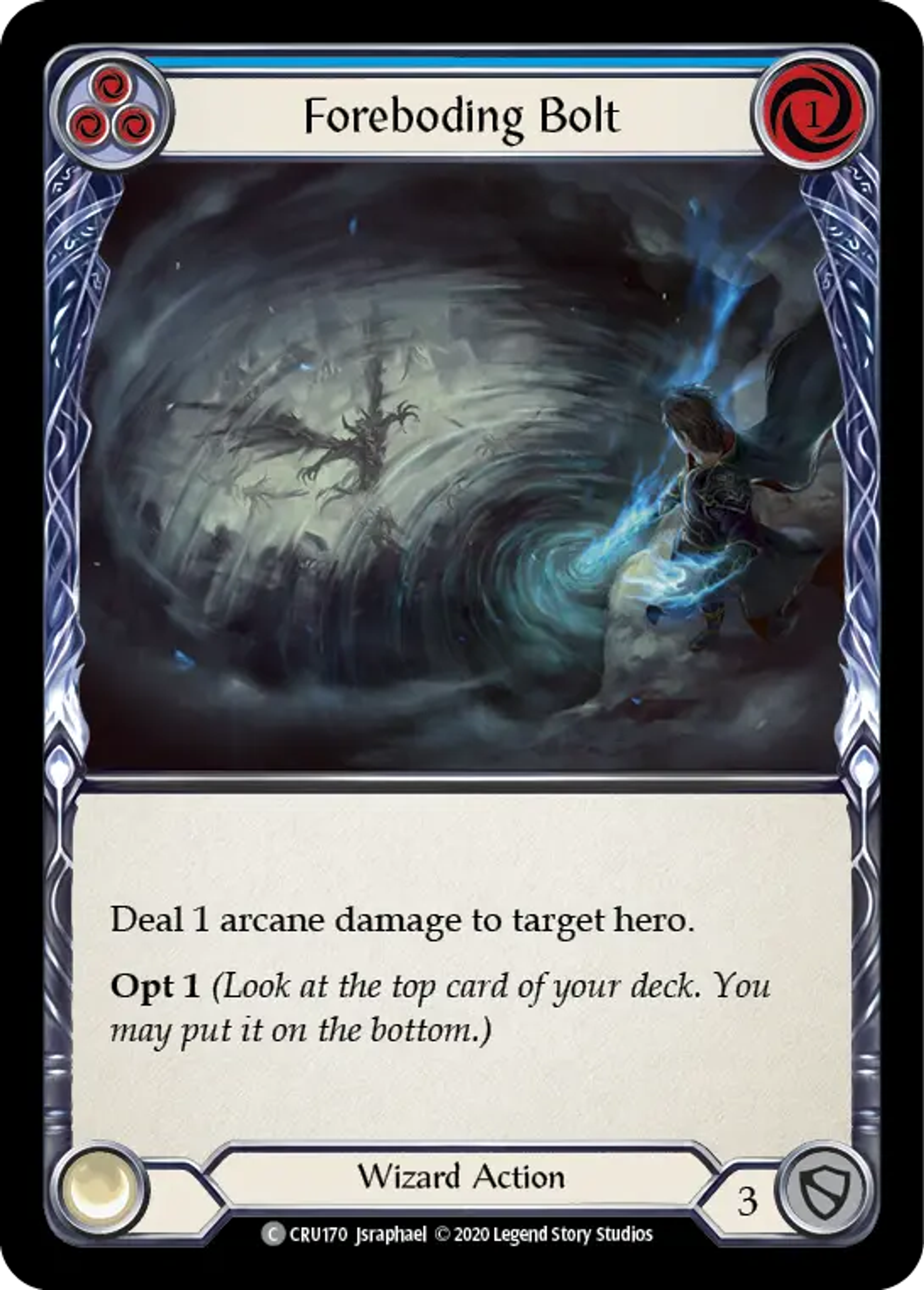 Foreboding Bolt (Blue) — Crucible of War — Flesh and Blood