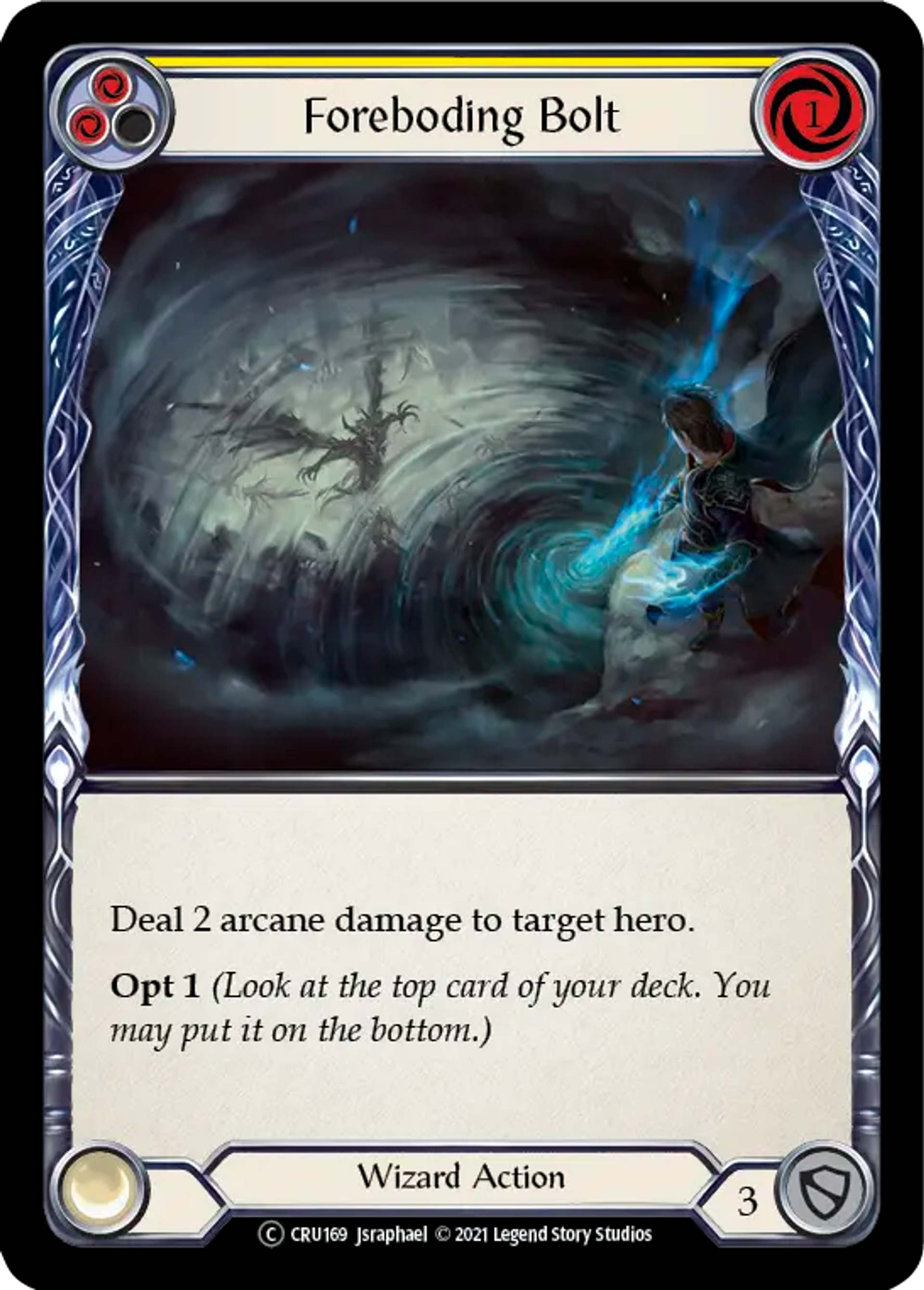Foreboding Bolt (Yellow) — Crucible of War - Unlimited — Flesh and Blood