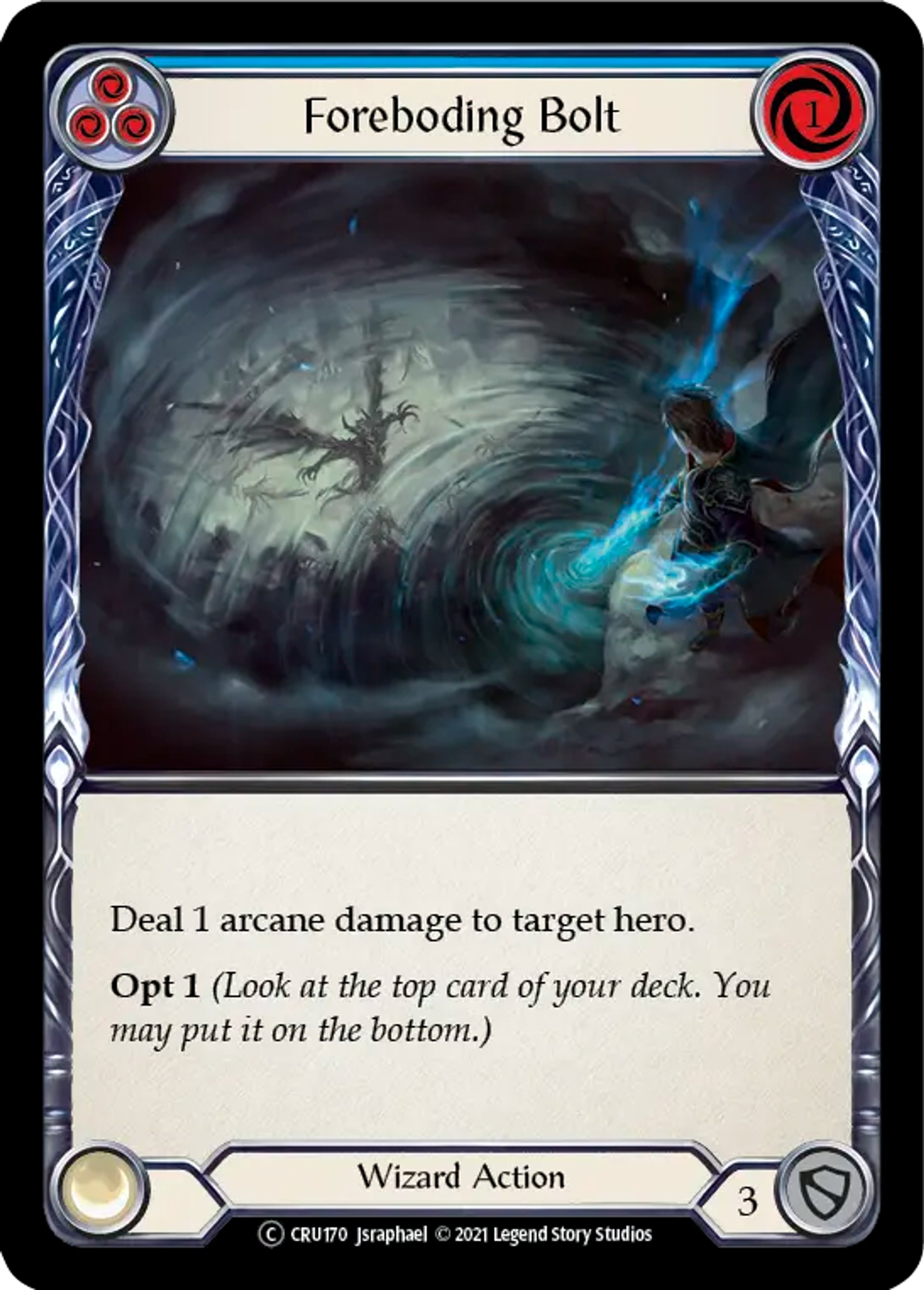 Foreboding Bolt (Blue) — Crucible of War - Unlimited — Flesh and Blood