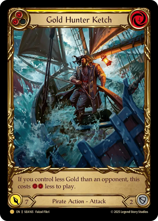 Gold Hunter Ketch (Yellow) — High Seas - Treasure Pack — Flesh and Blood