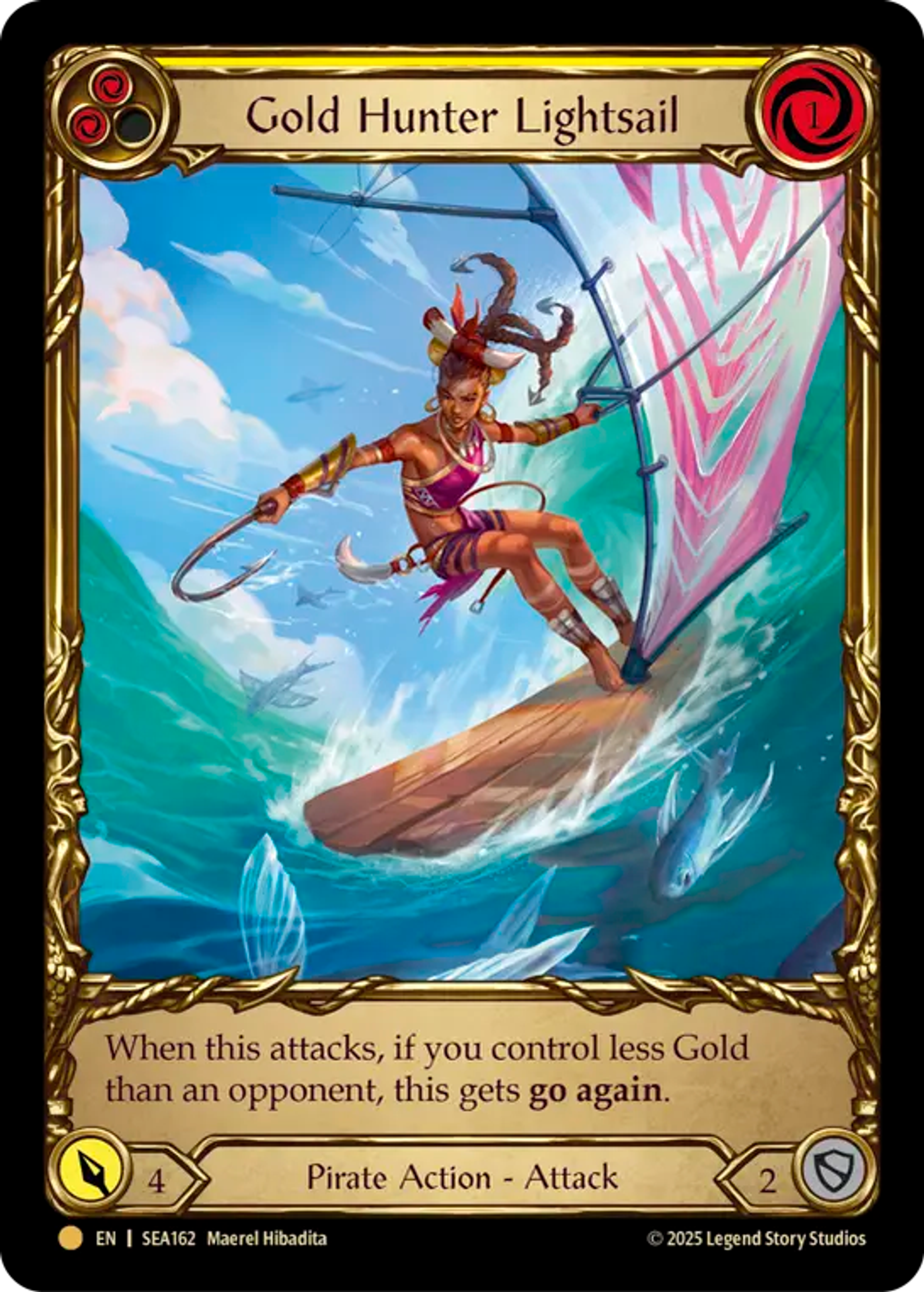 Gold Hunter Lightsail (Yellow) — High Seas - Treasure Pack — Flesh and Blood