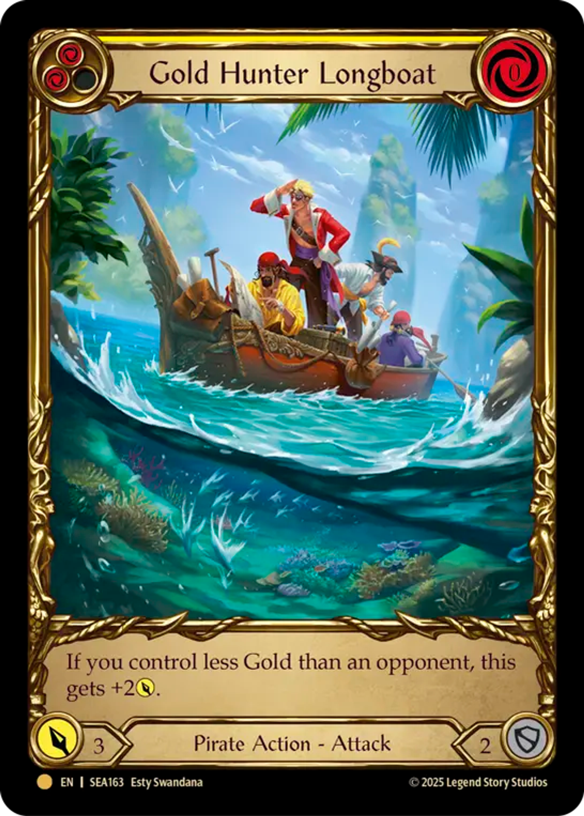 Gold Hunter Longboat (Yellow) — High Seas - Treasure Pack — Flesh and Blood