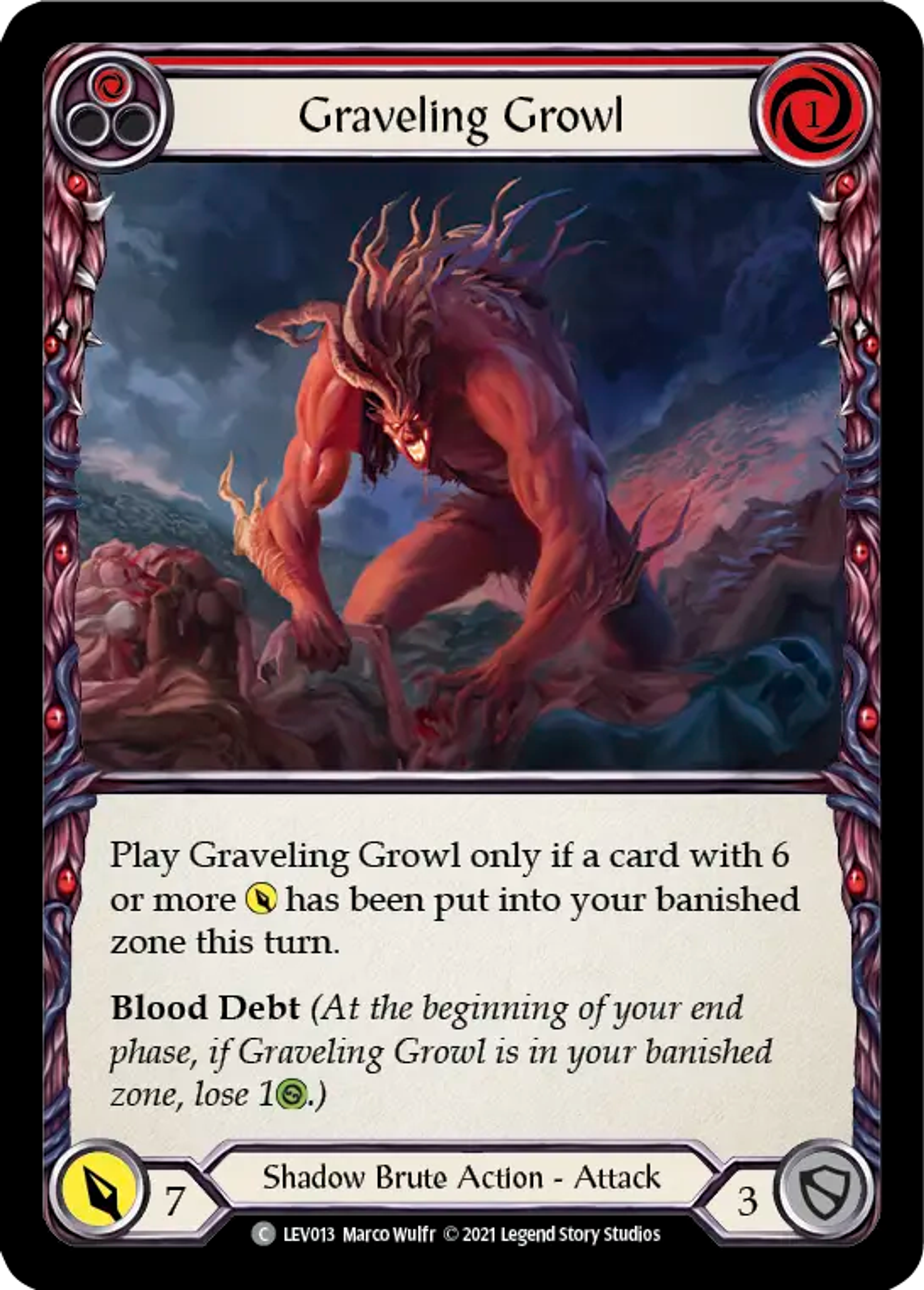 Graveling Growl (Red) — Levia - Blitz Deck — Flesh and Blood