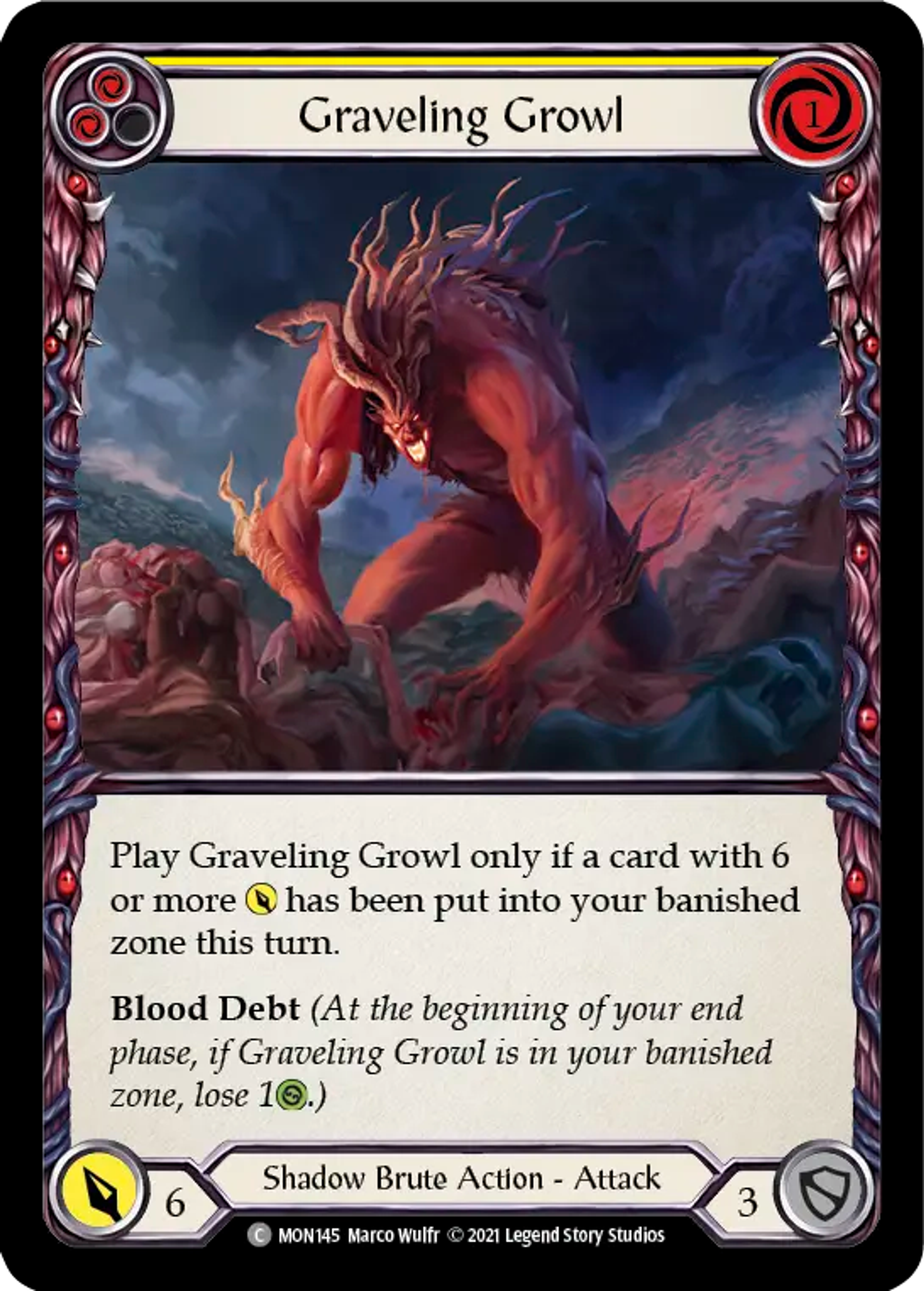 Graveling Growl (Yellow) — Monarch — Flesh and Blood