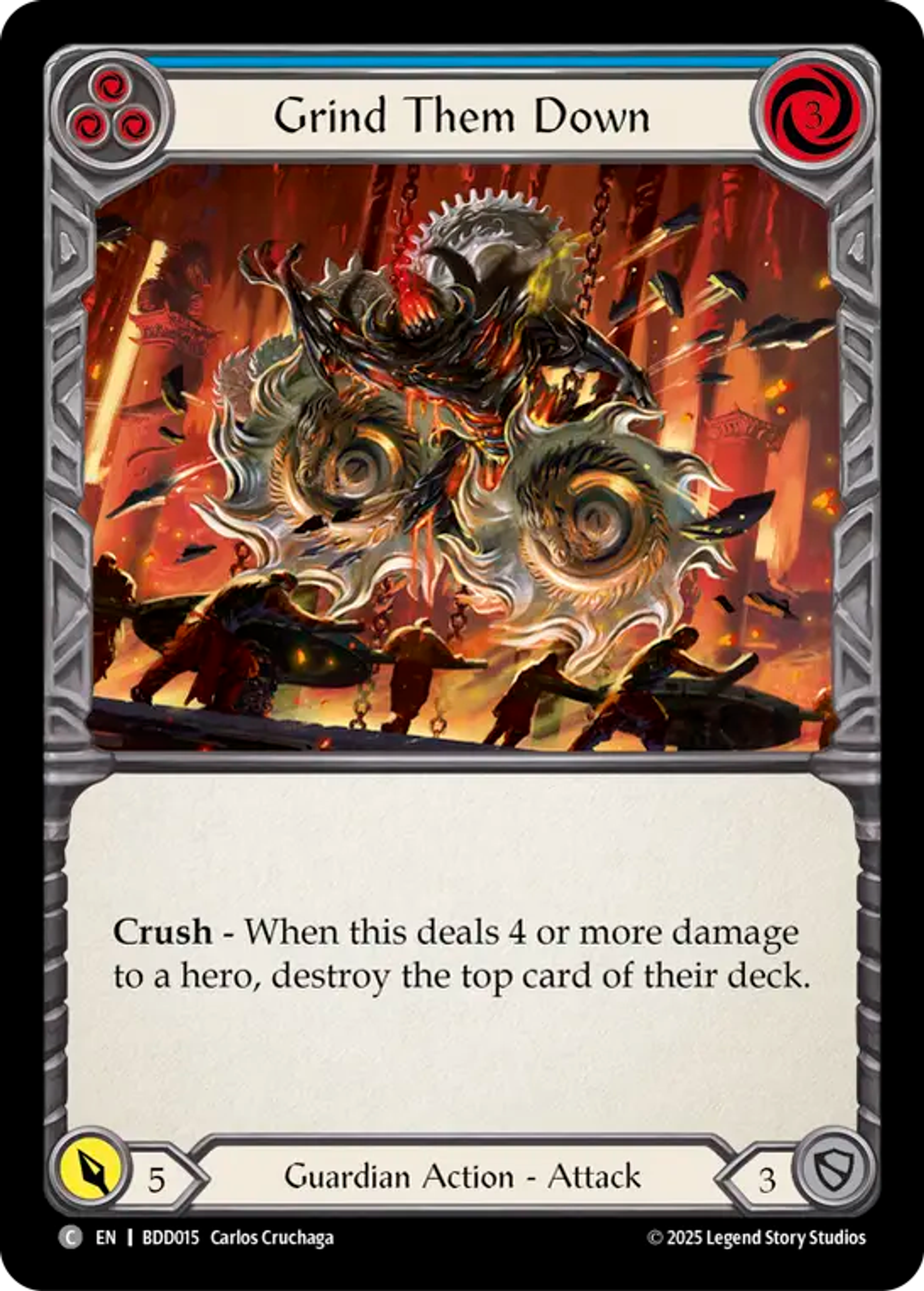 Grind Them Down (Blue) — Bravo Demo Deck — Flesh and Blood
