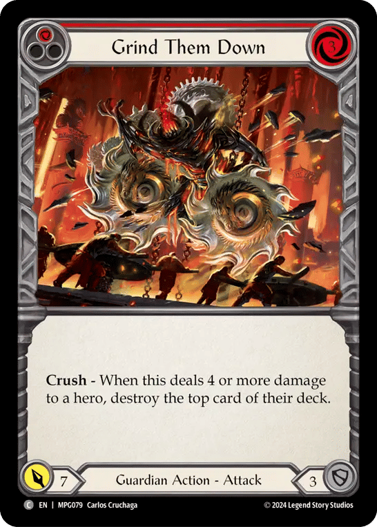 Grind Them Down (Red) — Mastery Pack Guardian — Flesh and Blood