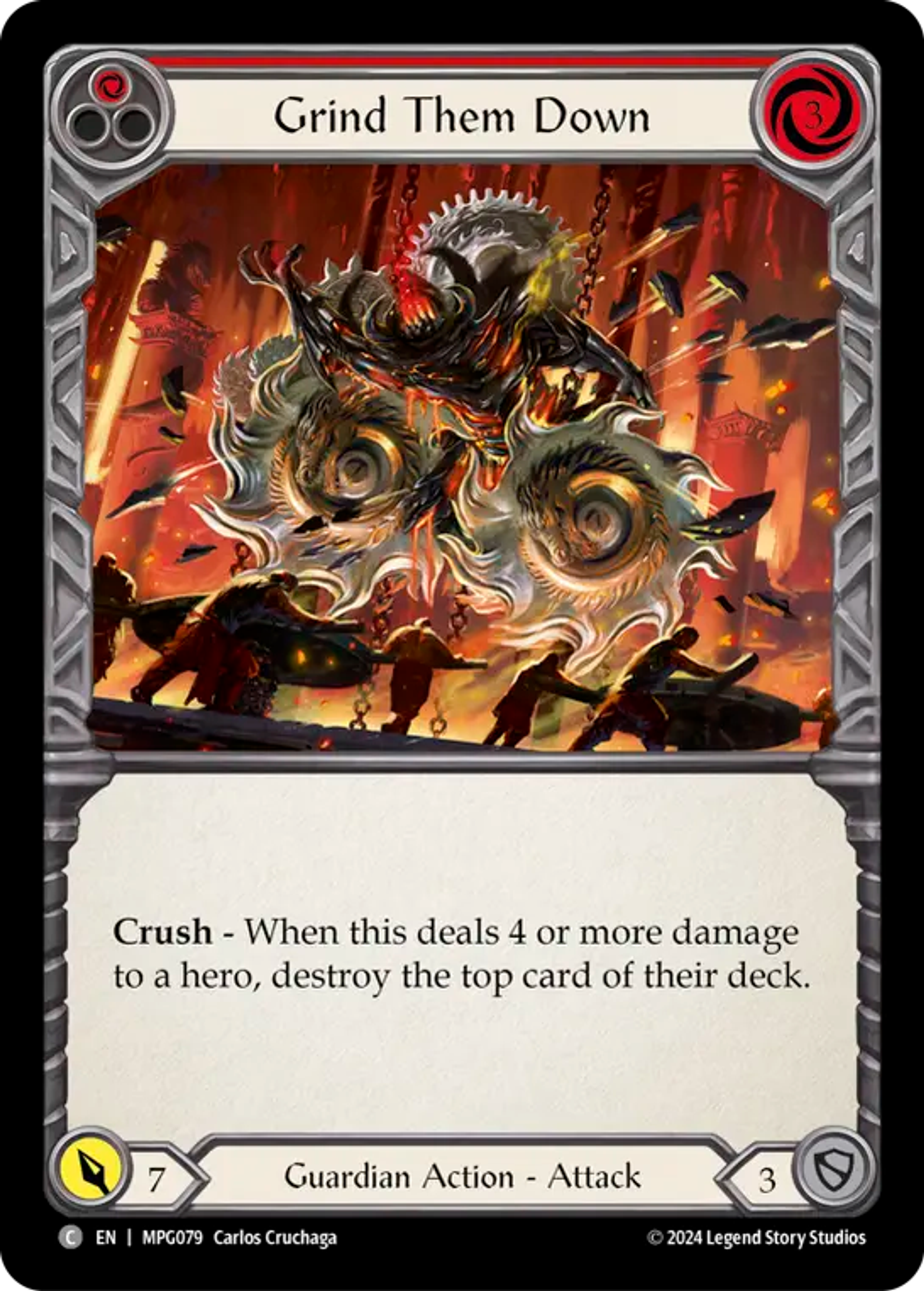 Grind Them Down (Red) — Mastery Pack Guardian — Flesh and Blood