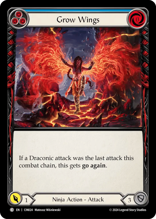 Grow Wings (Blue) — The Hunted Blitz Deck - Cindra — Flesh and Blood