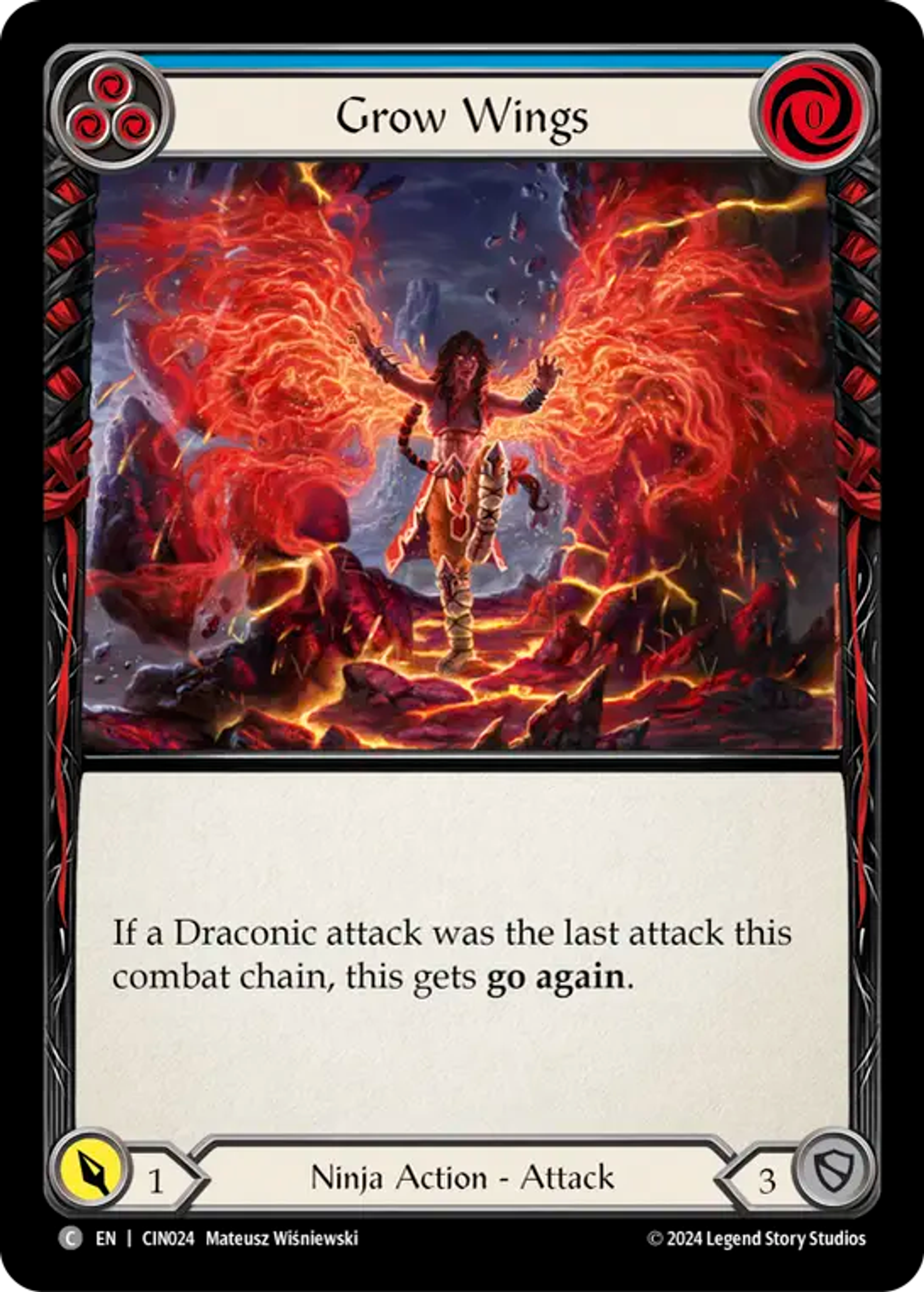 Grow Wings (Blue) — The Hunted Blitz Deck - Cindra — Flesh and Blood