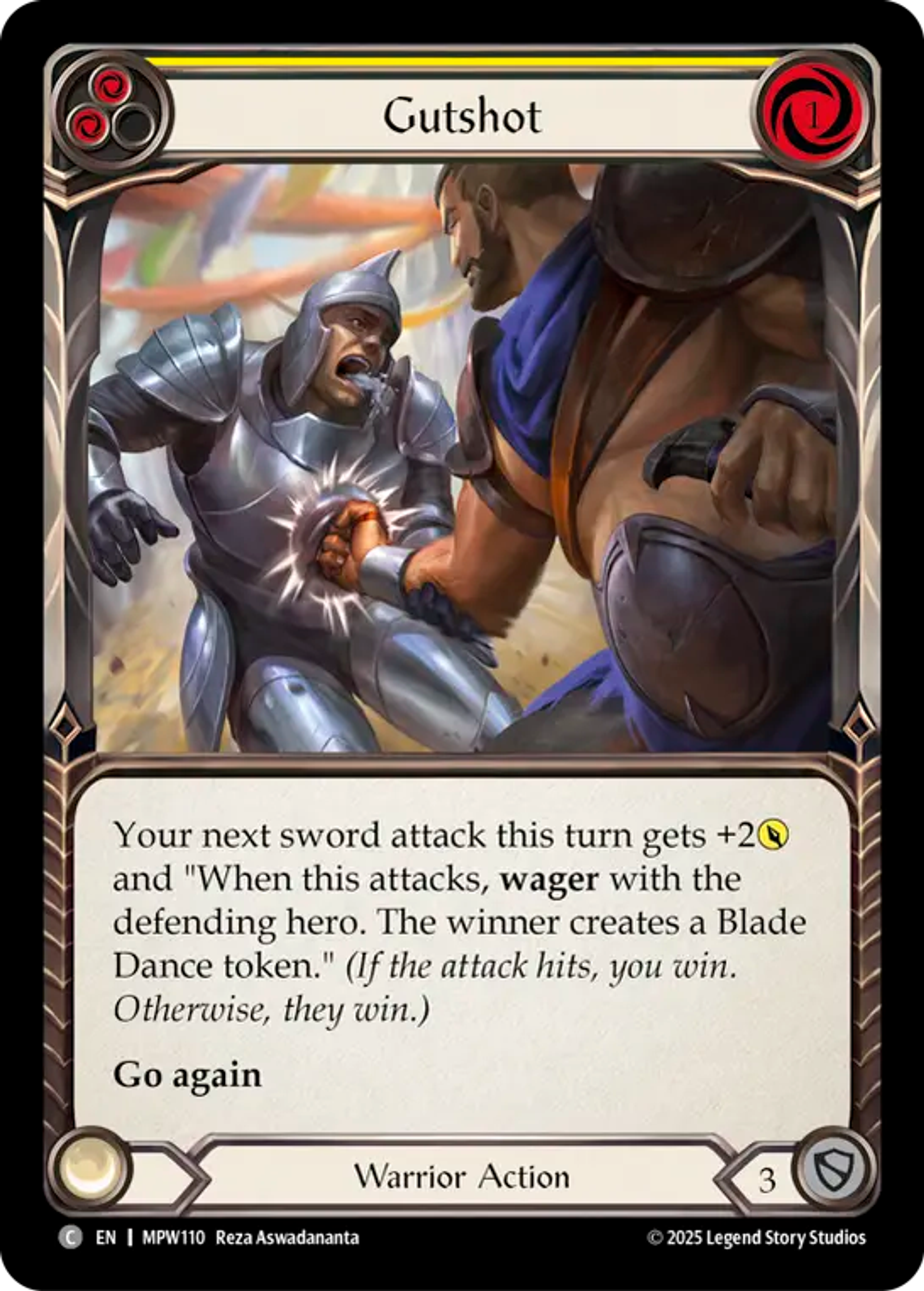 Gutshot (Yellow) — Mastery Pack Warrior — Flesh and Blood
