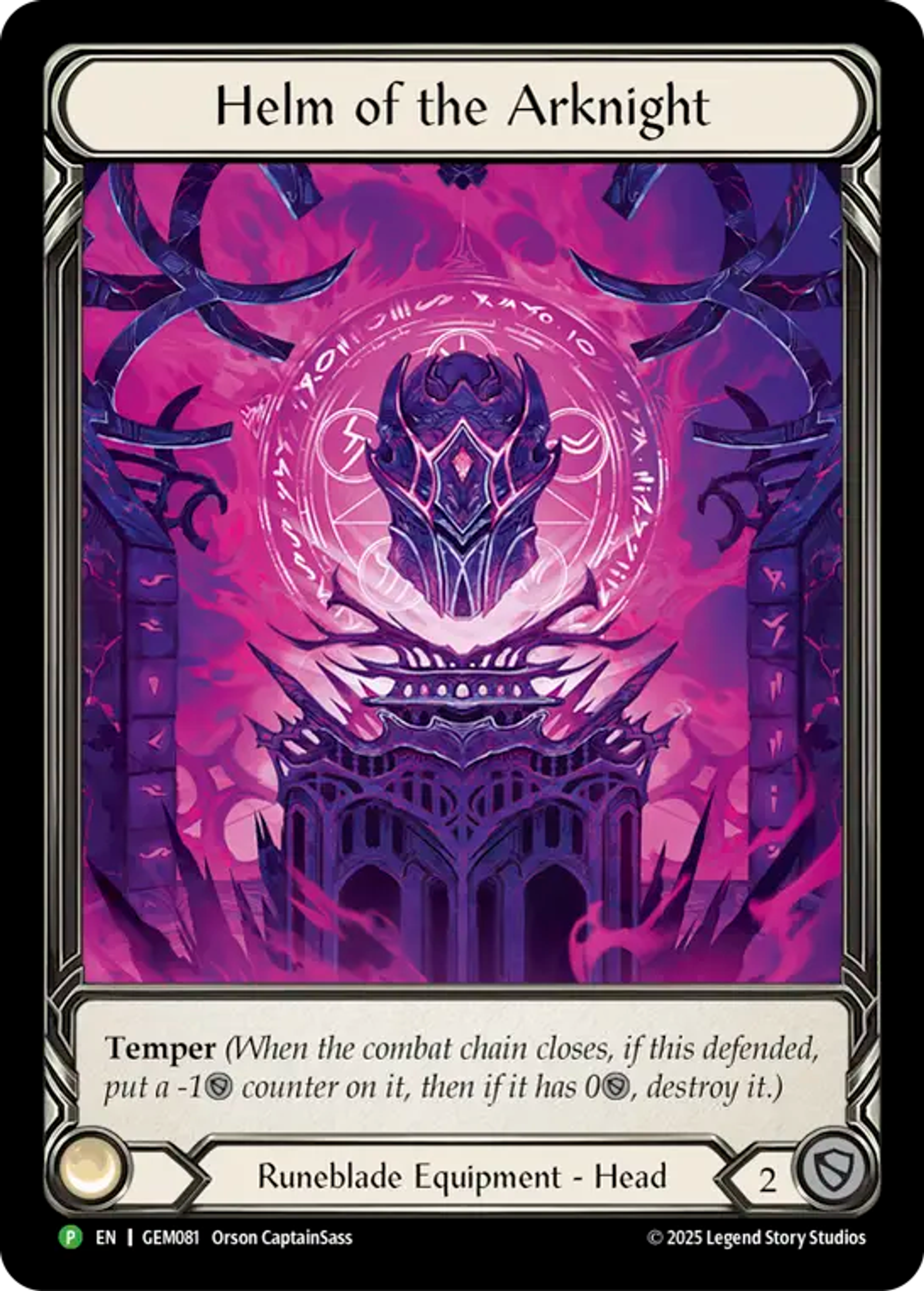 Helm of the Arknight — GEM - Pack 3 — Flesh and Blood