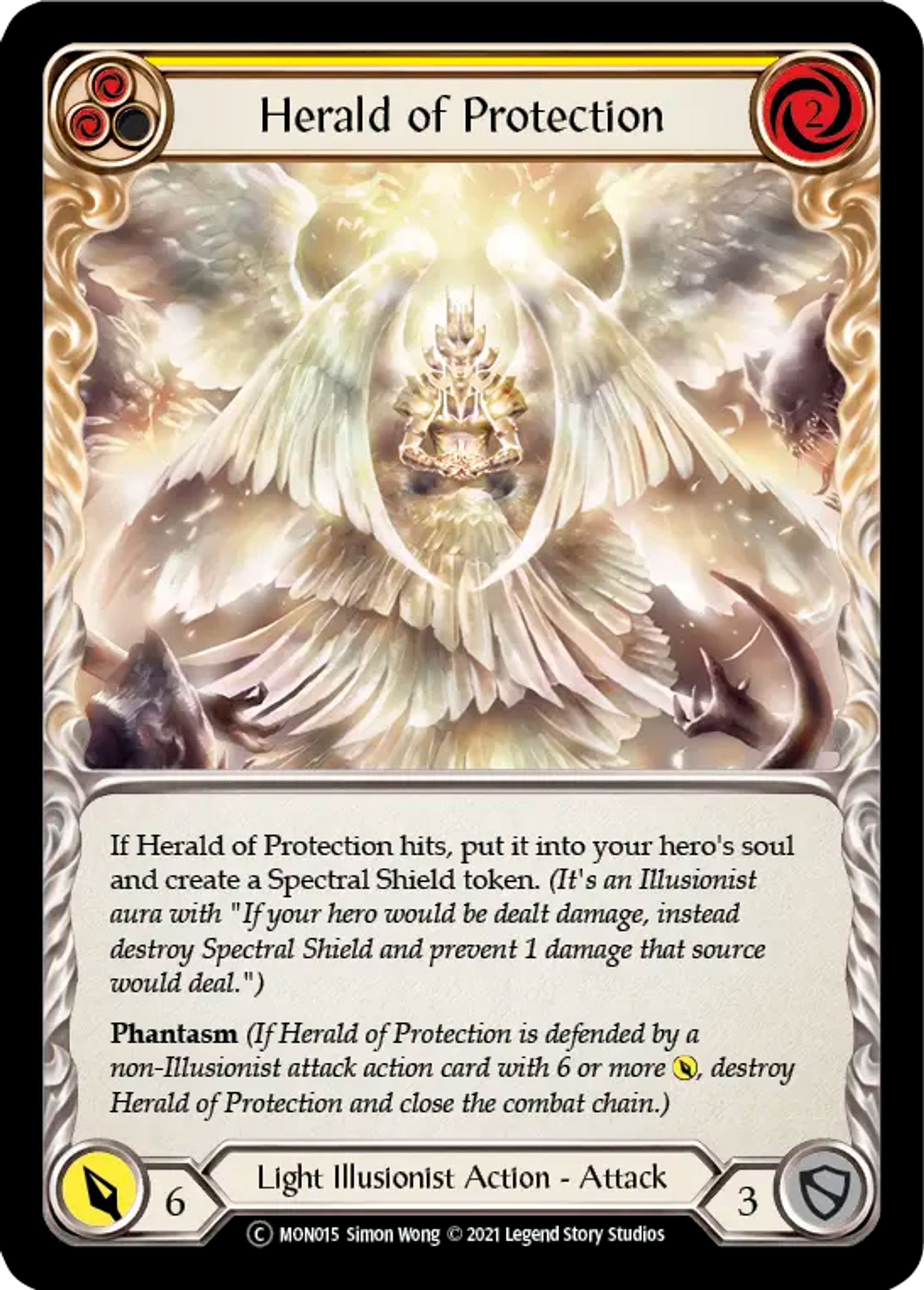 Herald of Protection (Yellow) — Monarch - Unlimited — Flesh and Blood