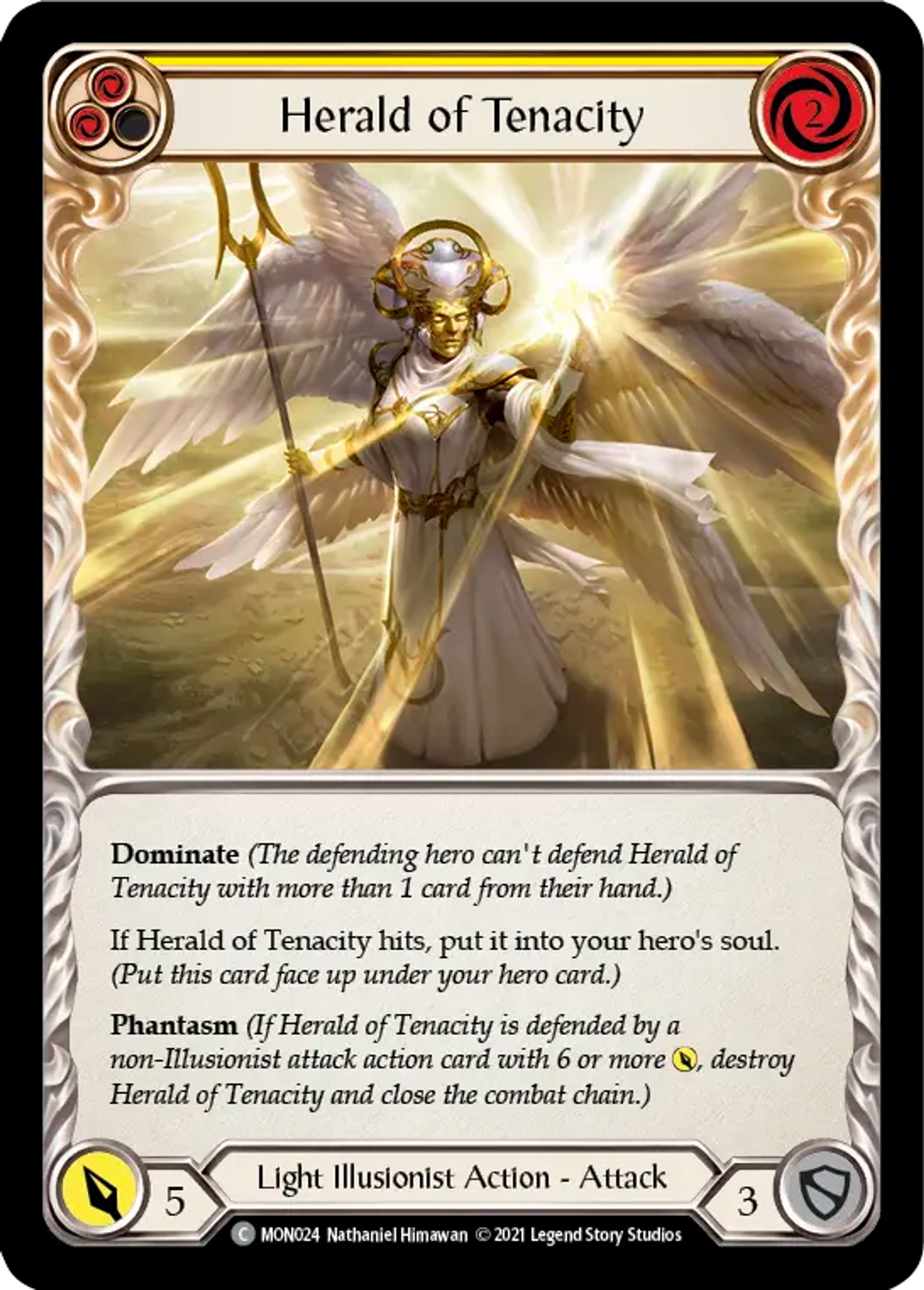 Herald of Tenacity (Yellow) — Monarch — Flesh and Blood