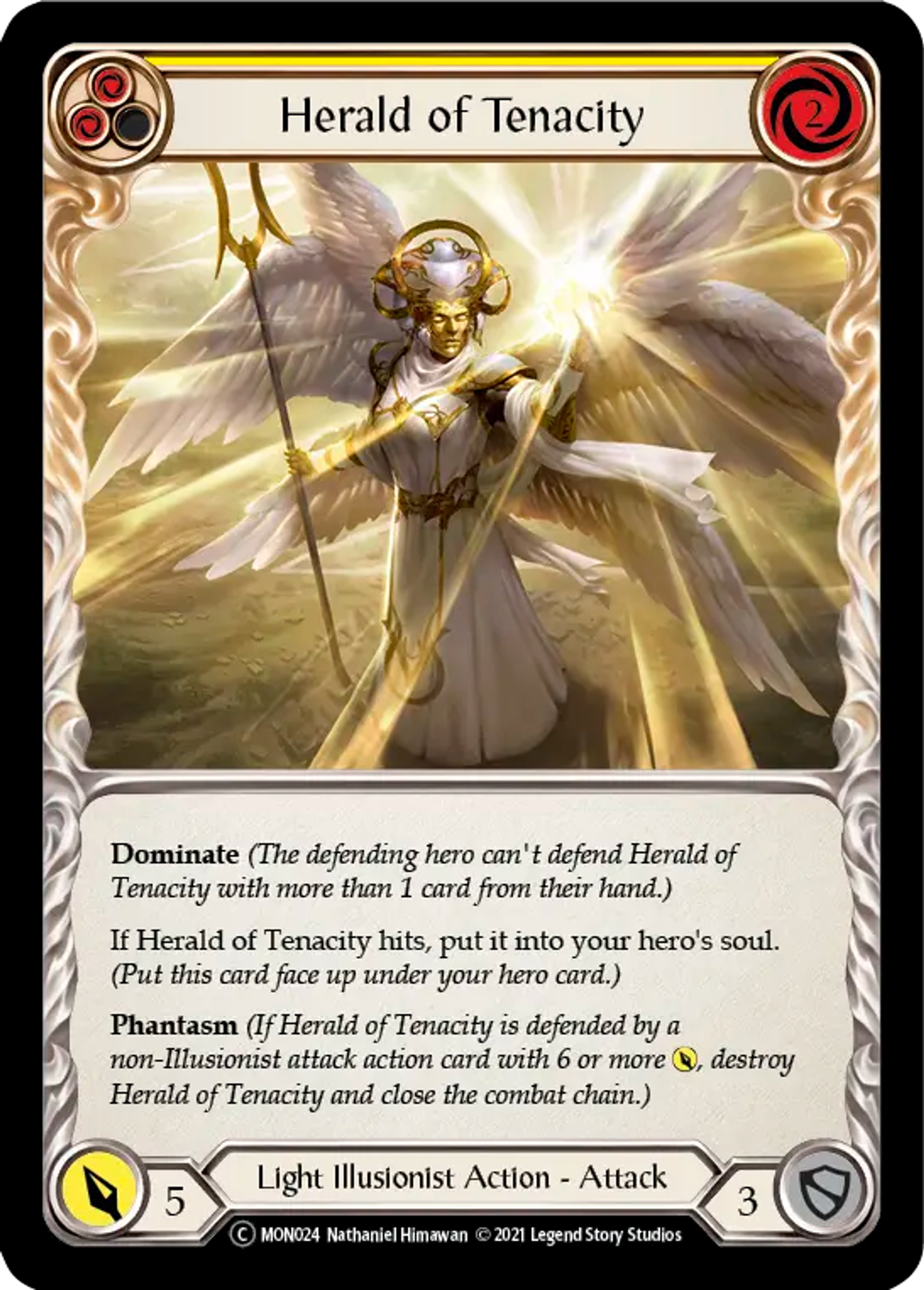 Herald of Tenacity (Yellow) — Monarch - Unlimited — Flesh and Blood