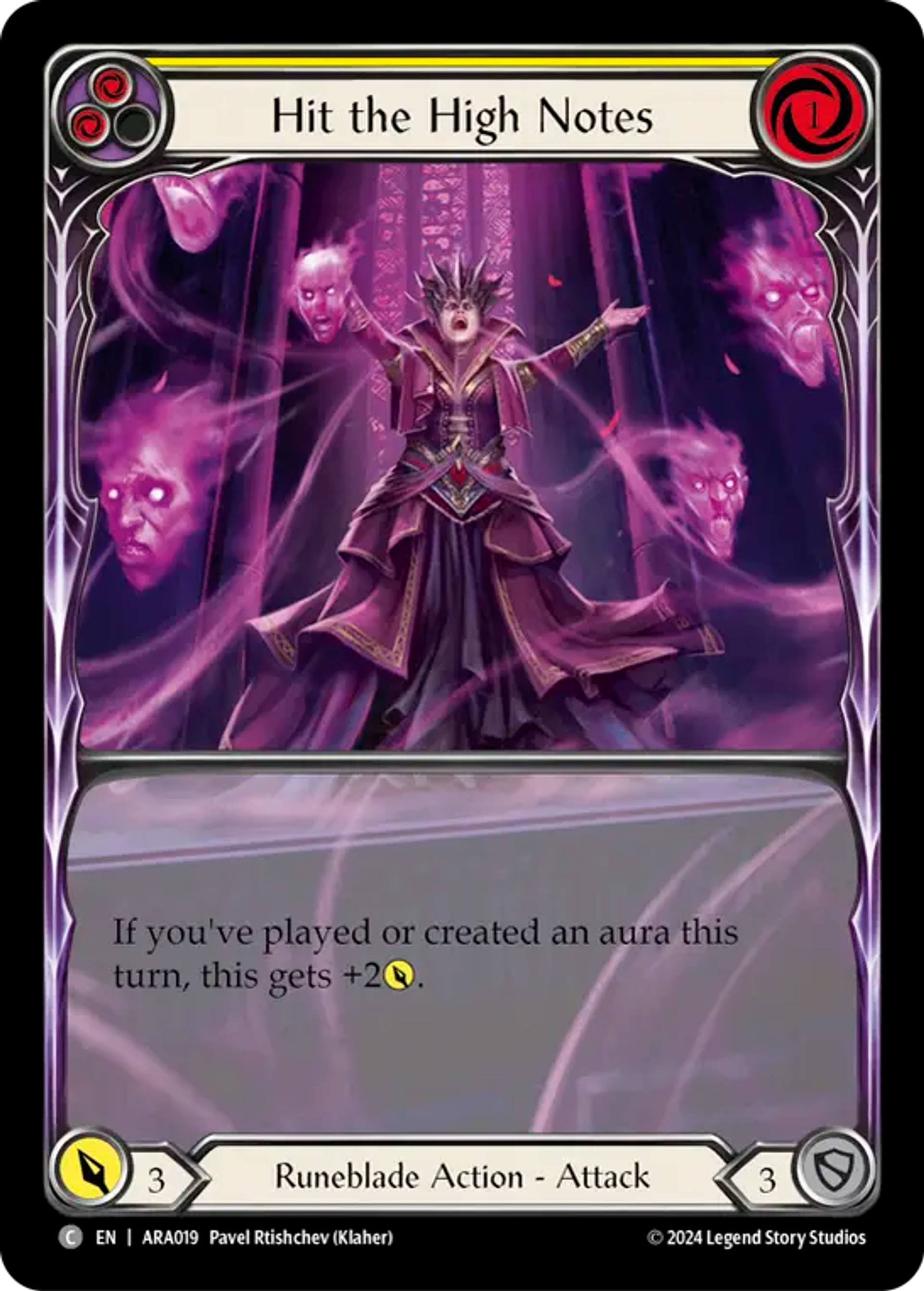 Hit the High Notes (Yellow) — Rosetta Blitz Deck - Aurora — Flesh and Blood