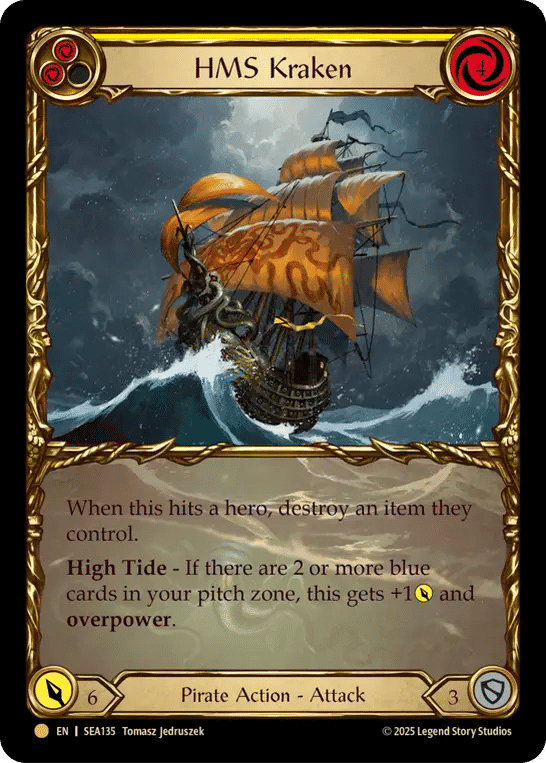 HMS Kraken (Yellow) — High Seas - Treasure Pack — Flesh and Blood