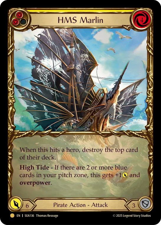 HMS Marlin (Yellow) — High Seas - Treasure Pack — Flesh and Blood