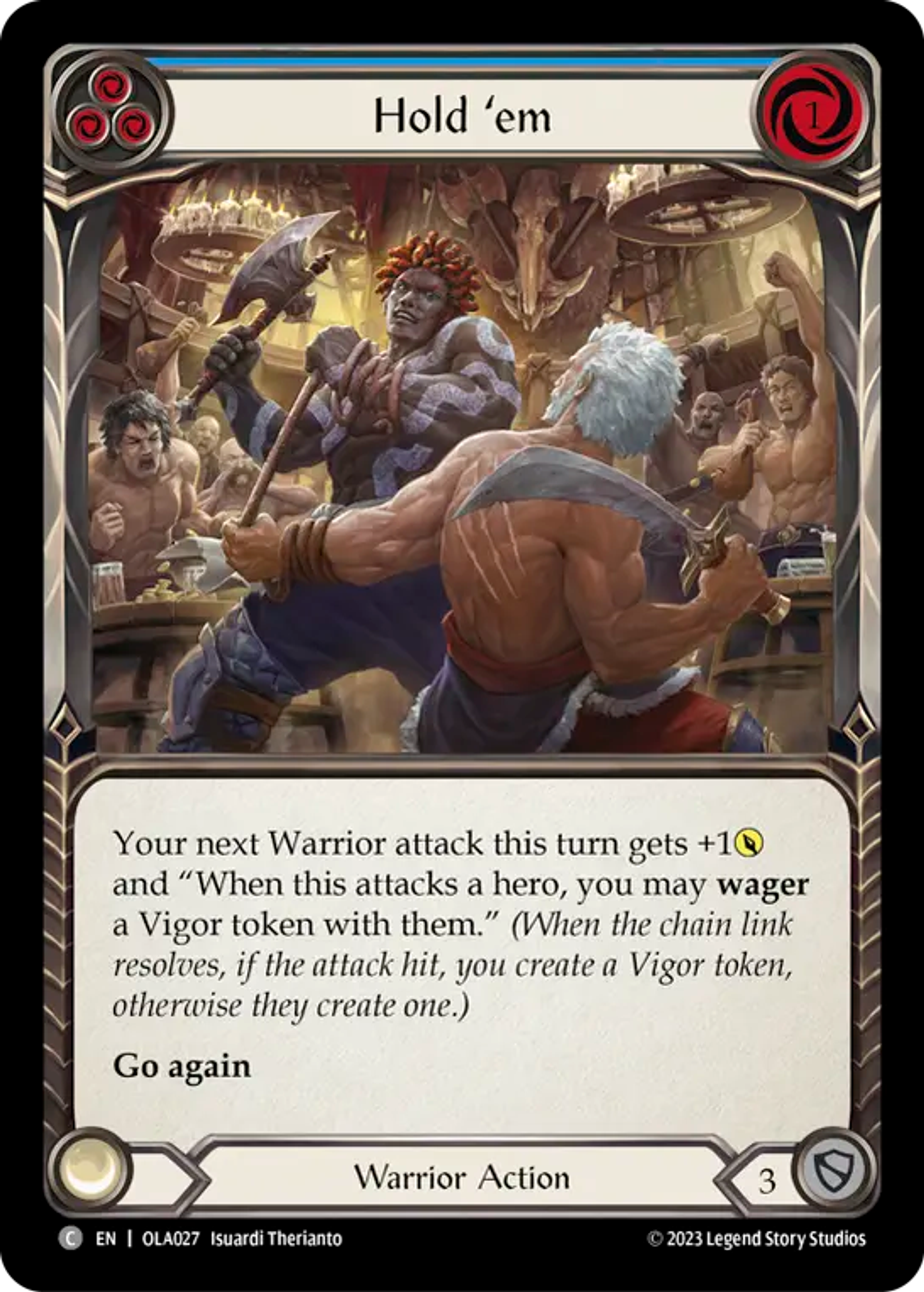 Hold 'em (Blue) — Olympia - Heavy Hitters Blitz Deck — Flesh and Blood