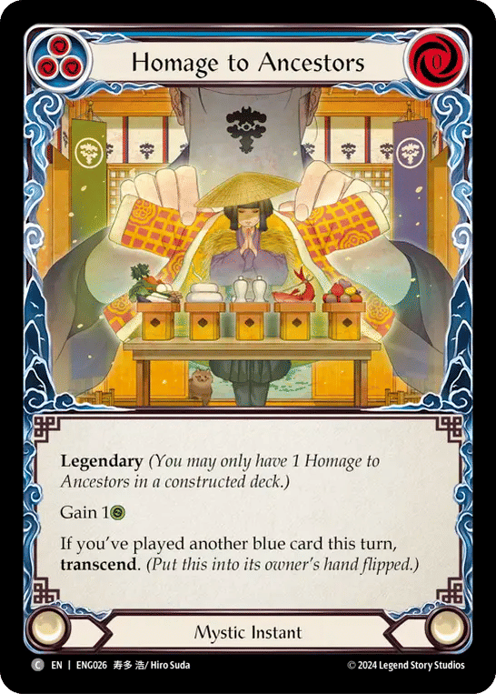 Homage to Ancestors (Blue) — Enigma - Blitz Deck — Flesh and Blood