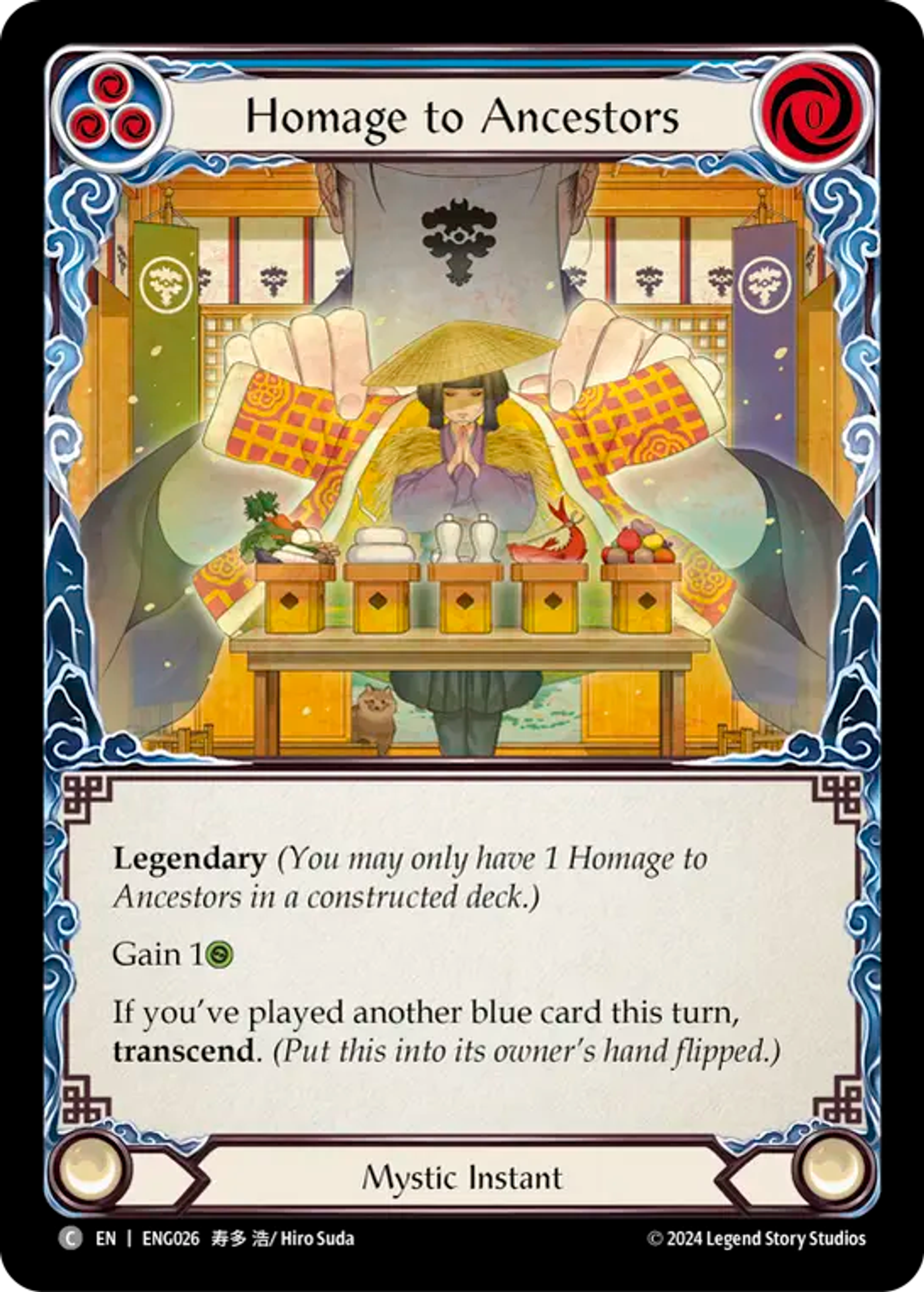 Homage to Ancestors (Blue) — Enigma - Blitz Deck — Flesh and Blood