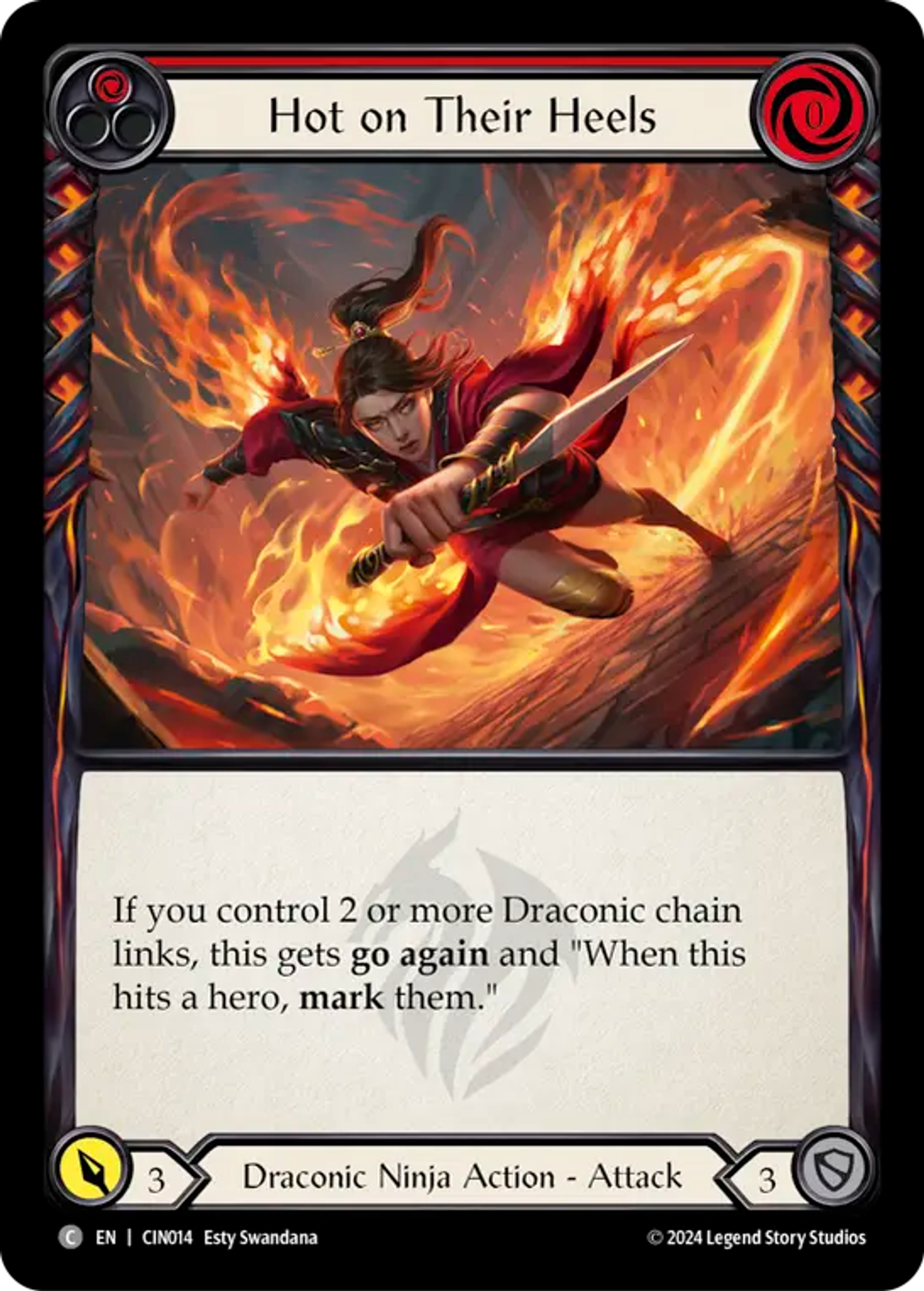 Hot on Their Heels (Red) — The Hunted Blitz Deck - Cindra — Flesh and Blood