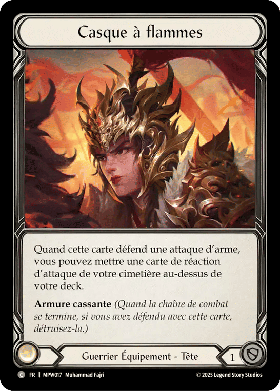 Casque à flammes — Mastery Pack Warrior — Flesh and Blood