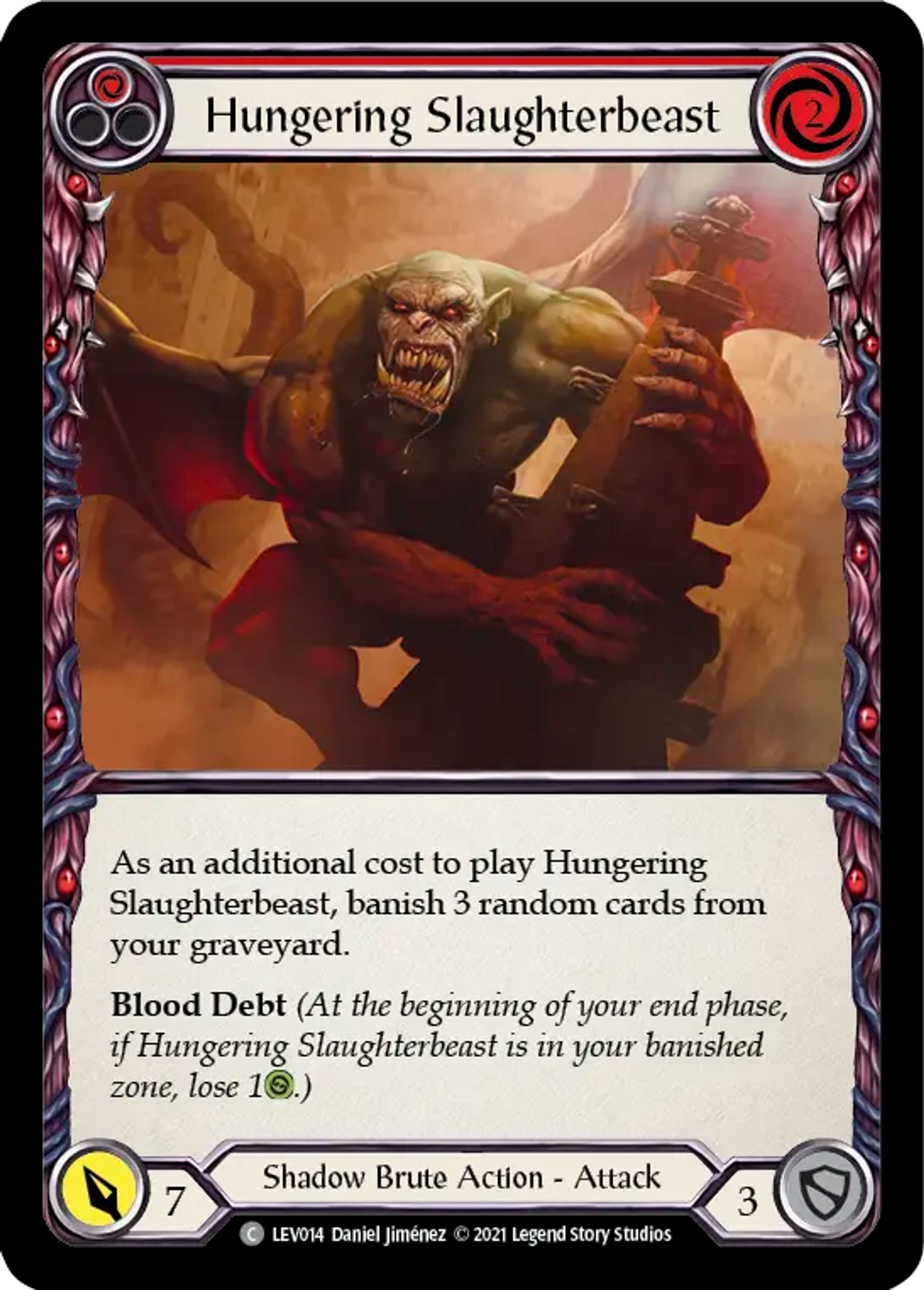 Hungering Slaughterbeast (Red) — Levia - Blitz Deck — Flesh and Blood