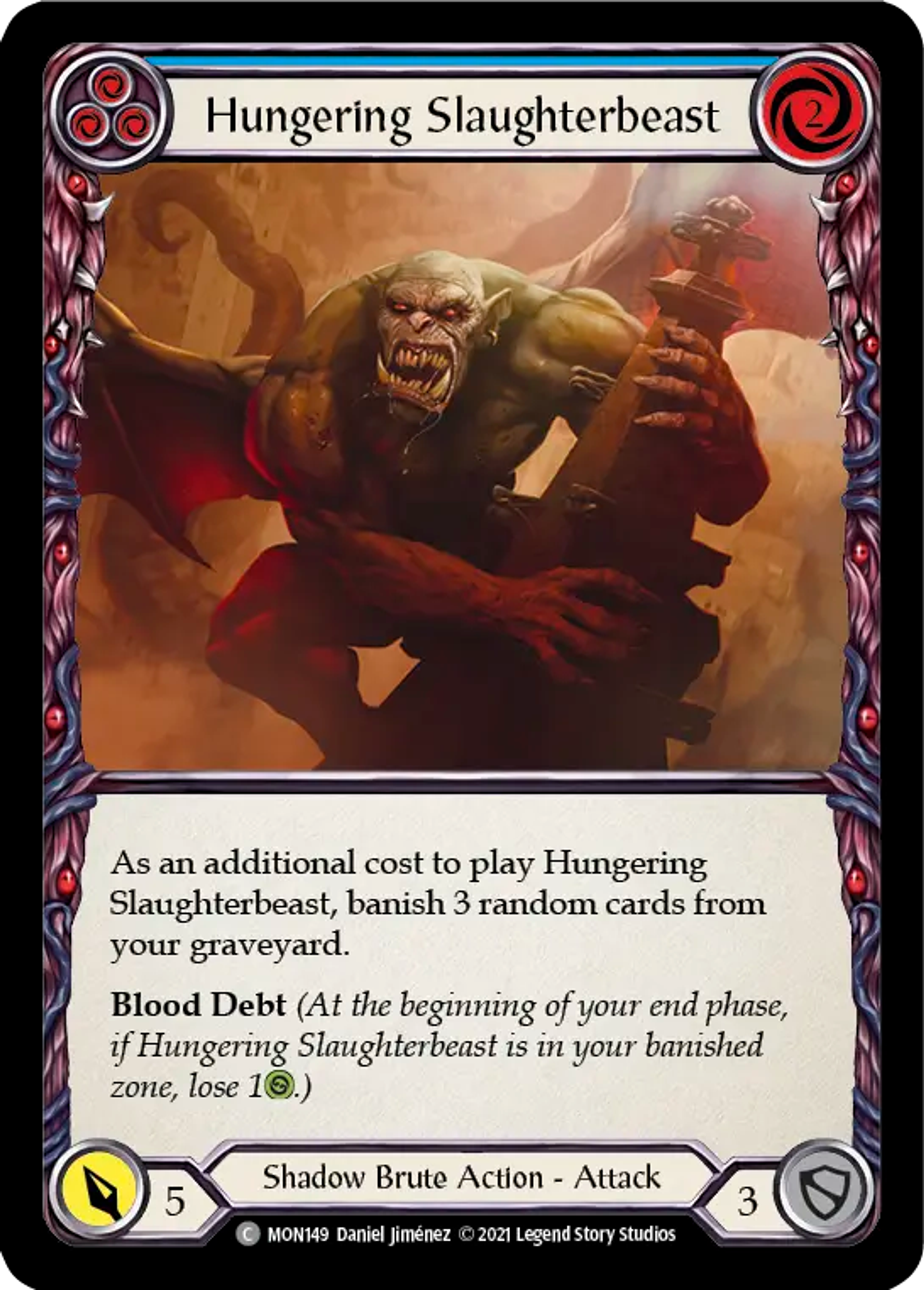 Hungering Slaughterbeast (Blue) — Monarch — Flesh and Blood