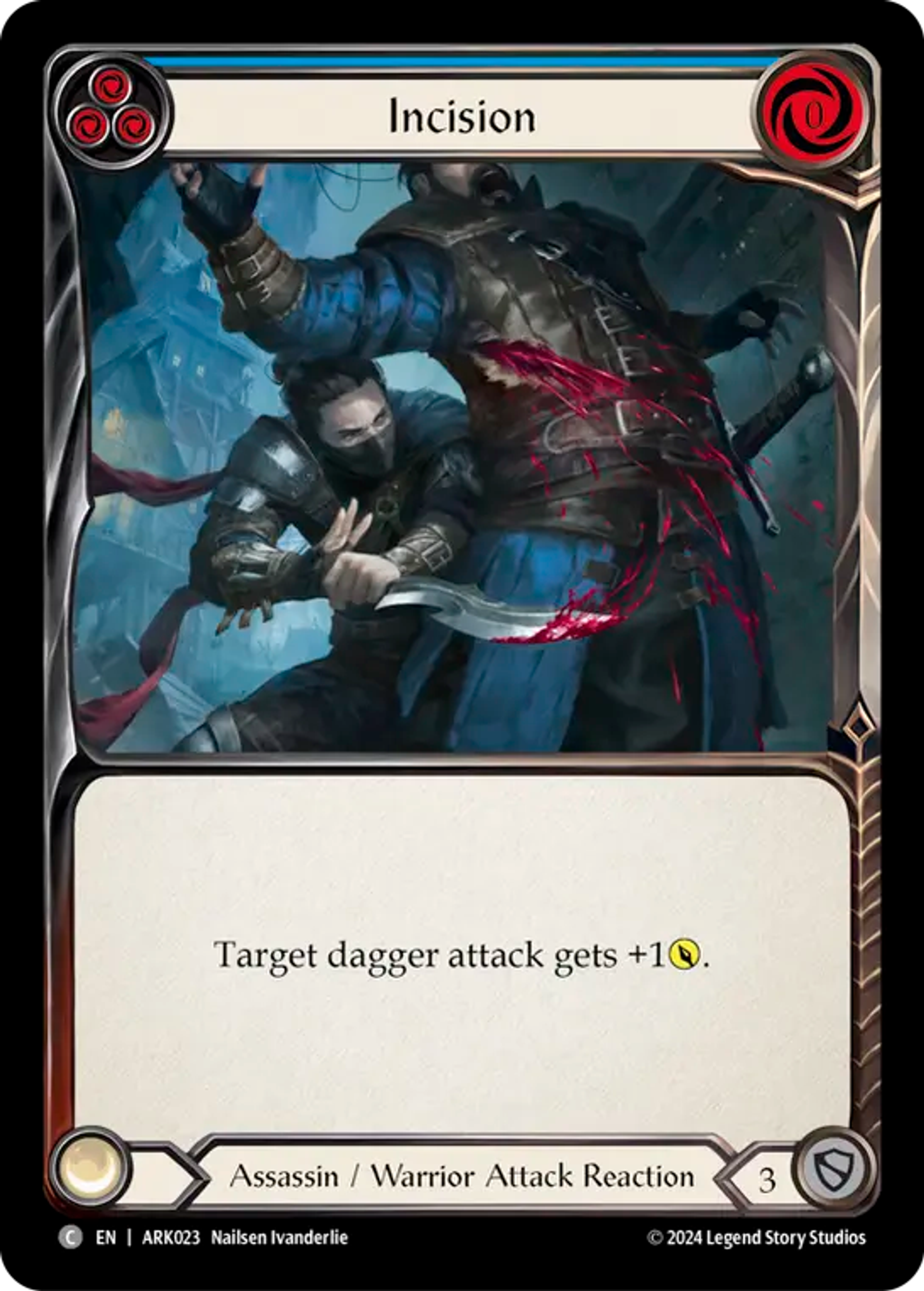 Incision (Blue) — The Hunted Blitz Deck - Arakni — Flesh and Blood
