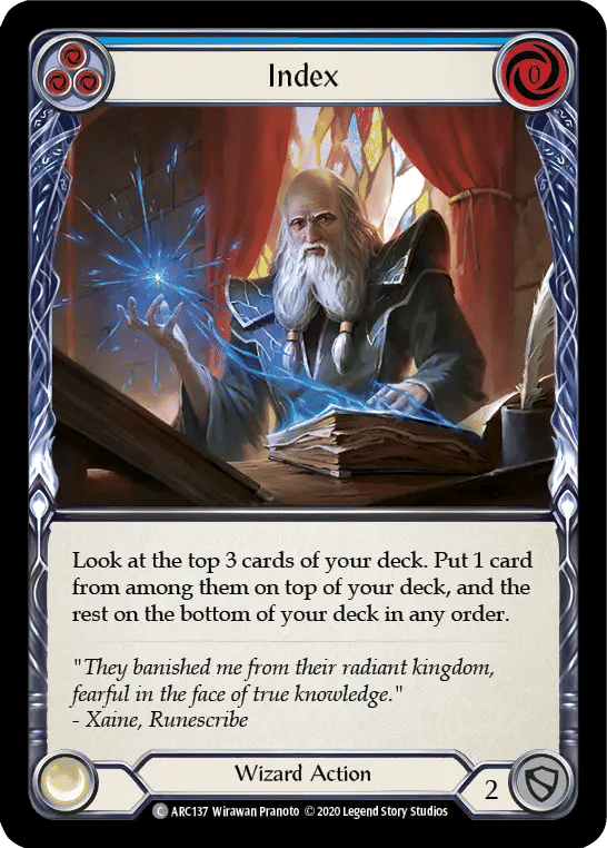 Index (Blue) — Arcane Rising - Unlimited — Flesh and Blood