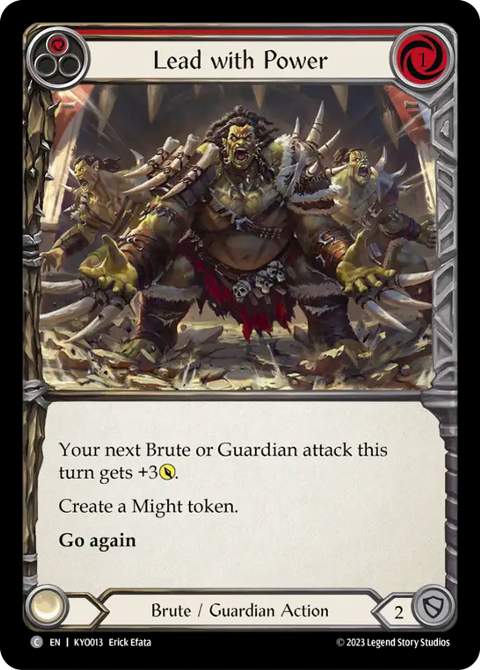 Lead with Power (Red) — Kayo - Heavy Hitters Blitz Deck — Flesh and Blood