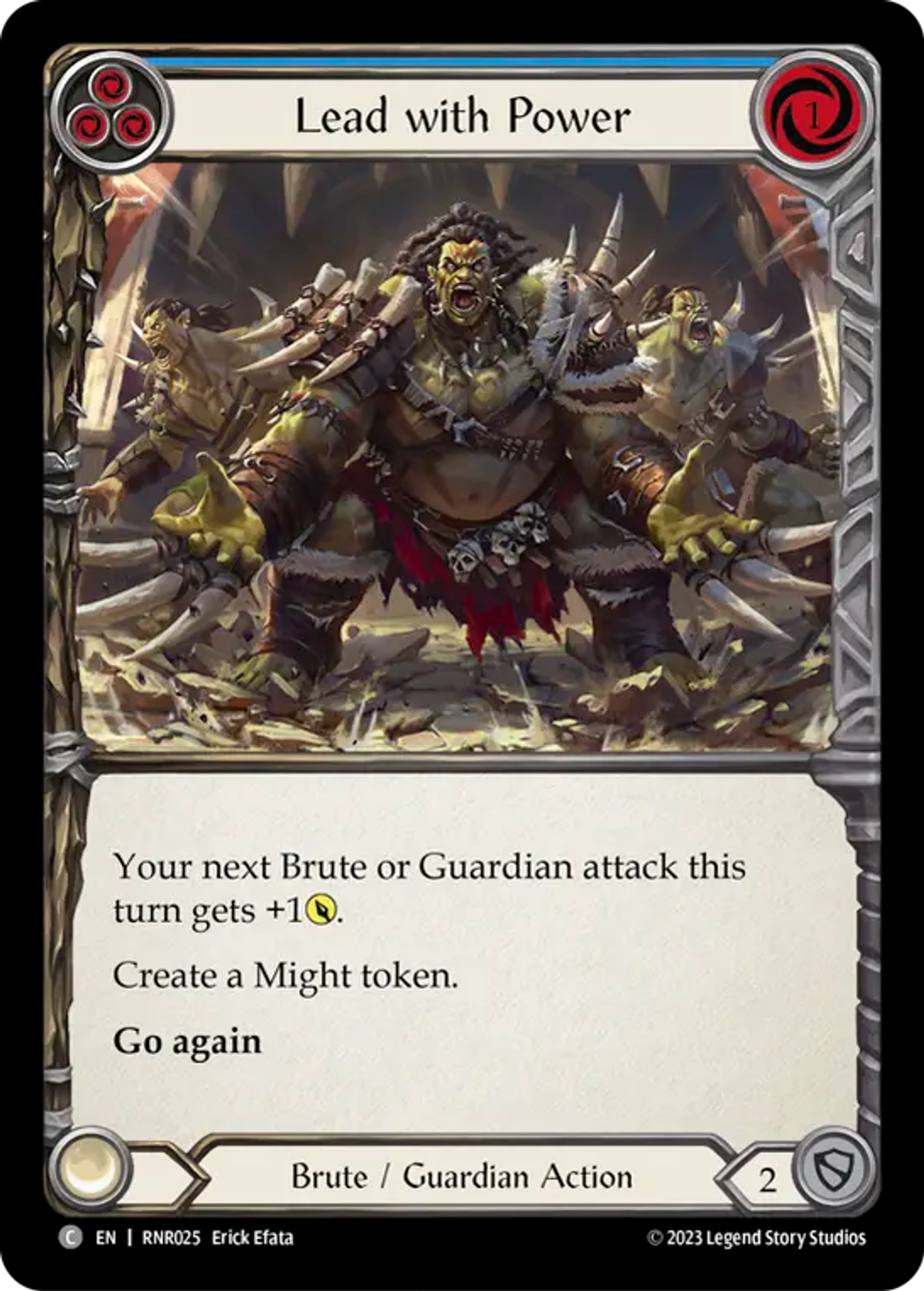 Lead with Power (Blue) — Rhinar - Heavy Hitters Blitz Deck — Flesh and Blood