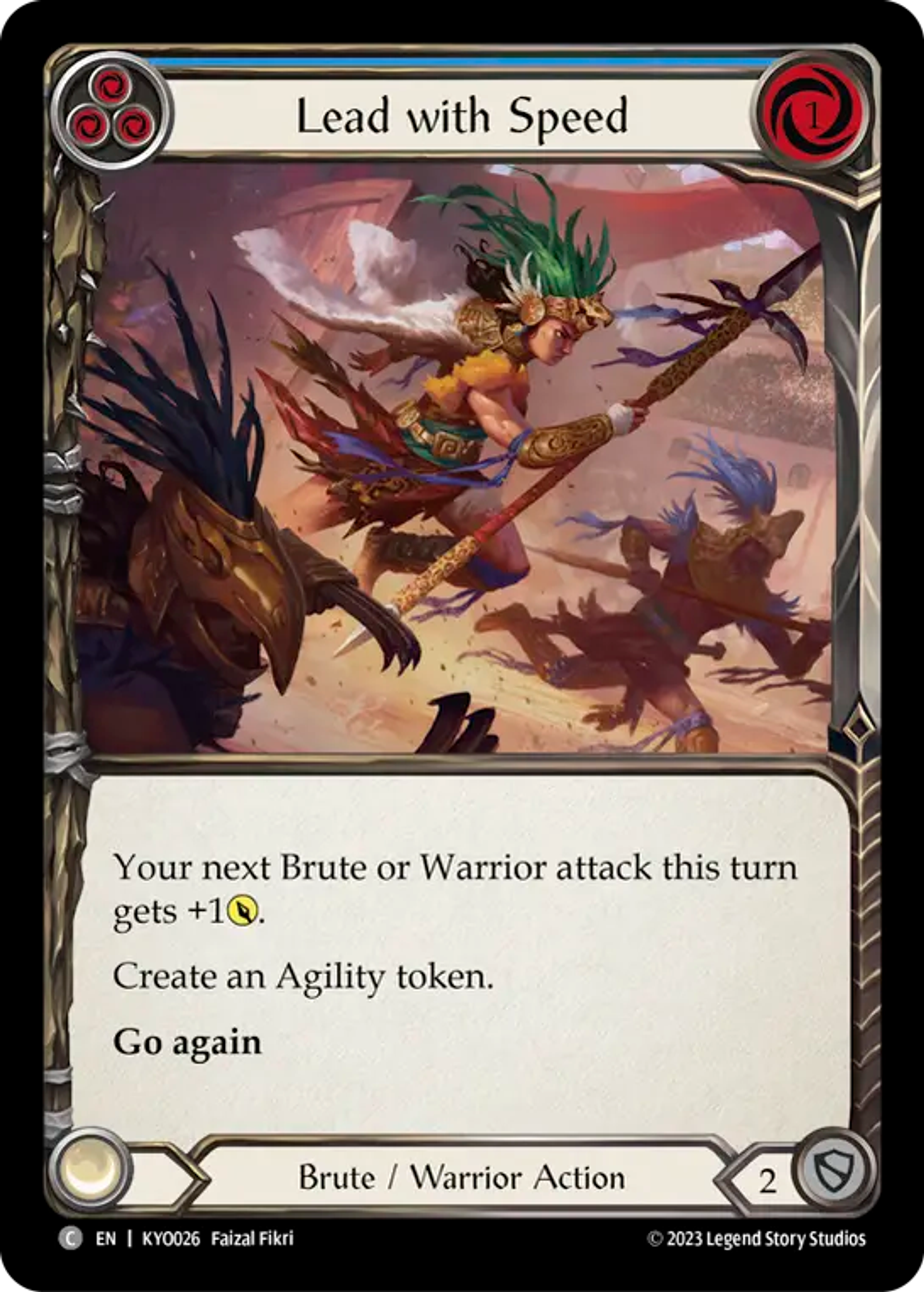 Lead with Speed (Blue) — Kayo - Heavy Hitters Blitz Deck — Flesh and Blood