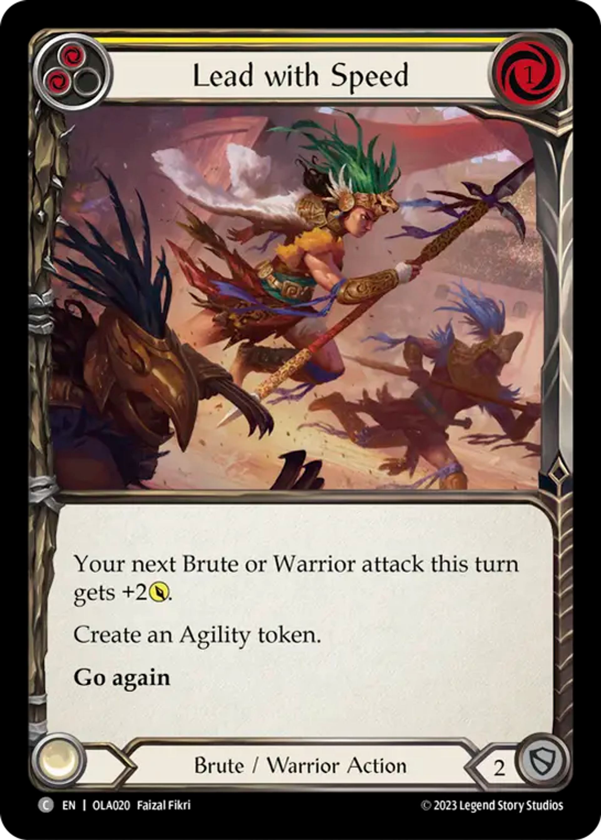 Lead with Speed (Yellow) — Olympia - Heavy Hitters Blitz Deck — Flesh and Blood