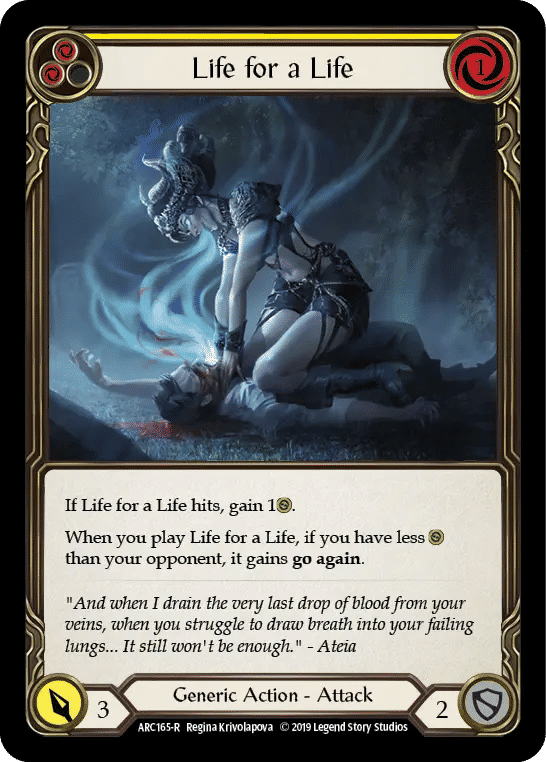 Life for a Life (Yellow) — Arcane Rising — Flesh and Blood
