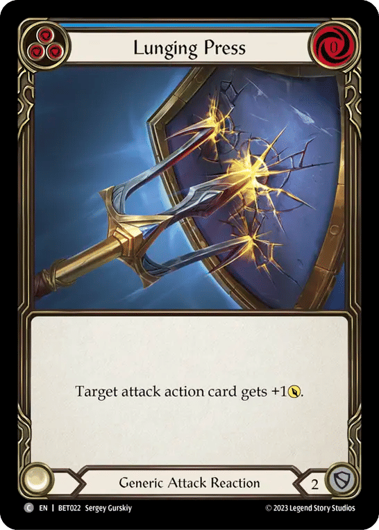 Lunging Press (Blue) — Betsy - Heavy Hitters Blitz Deck — Flesh and Blood