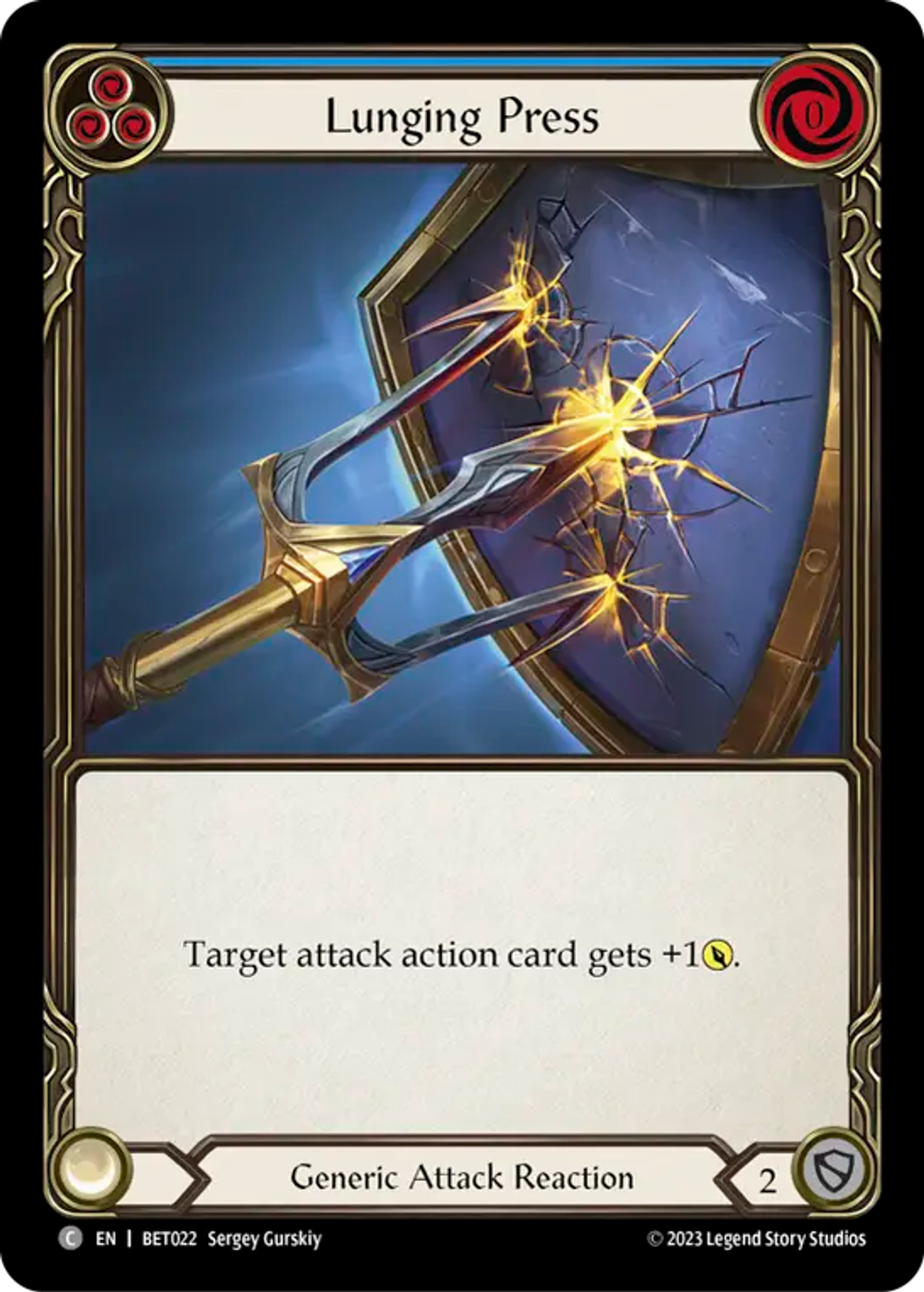 Lunging Press (Blue) — Betsy - Heavy Hitters Blitz Deck — Flesh and Blood