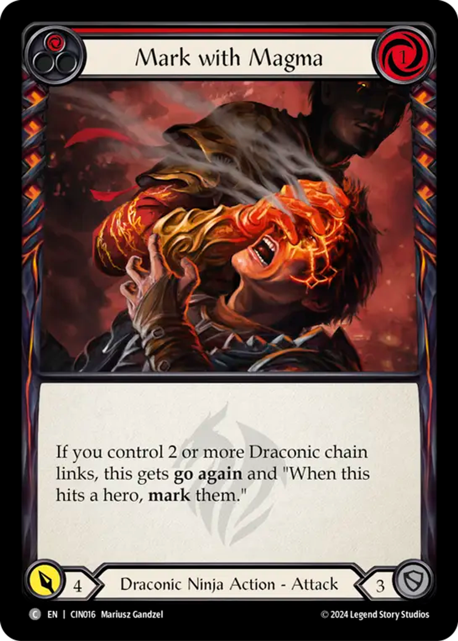 Mark with Magma (Red) — The Hunted Blitz Deck - Cindra — Flesh and Blood