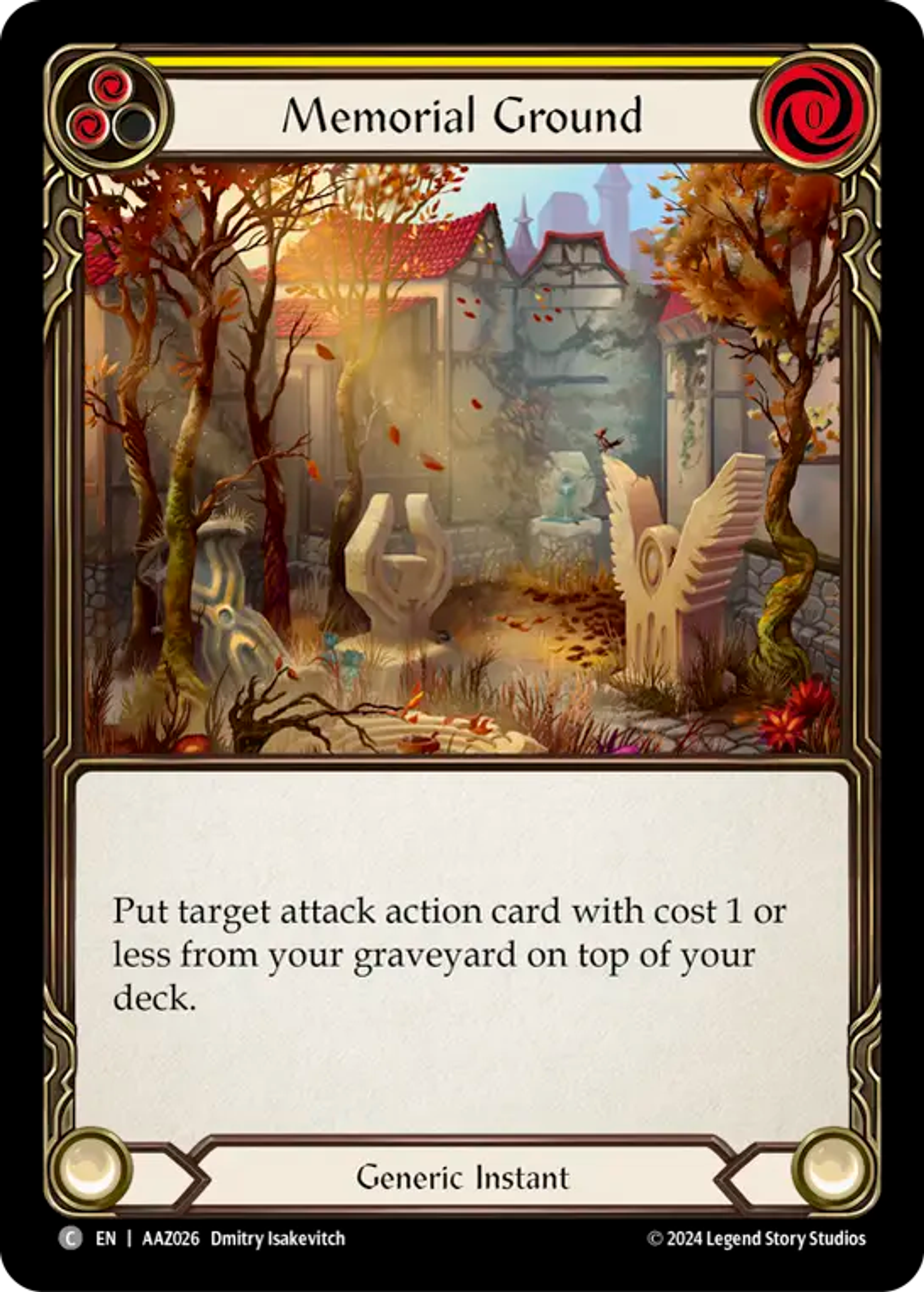 Memorial Ground (Yellow) — Armory Deck - Azalea, Ace in the Hole — Flesh and Blood