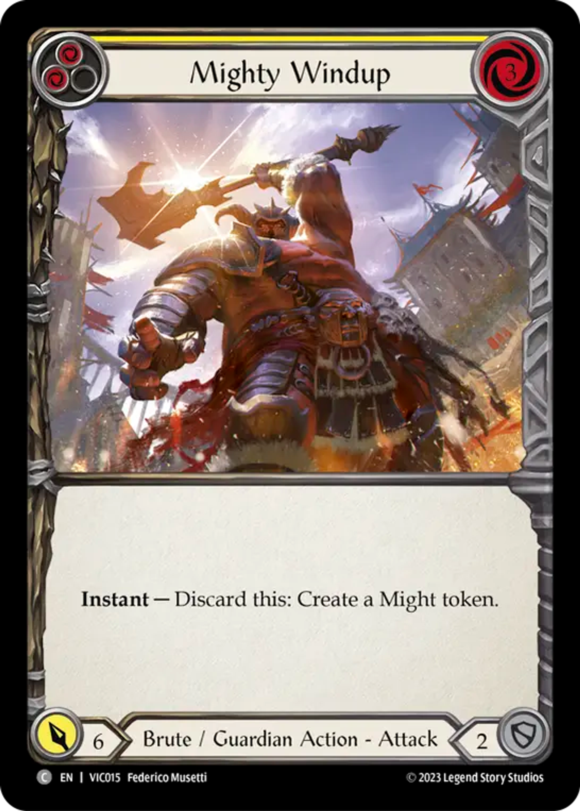 Mighty Windup (Yellow) — Victor - Heavy Hitters Blitz Deck — Flesh and Blood