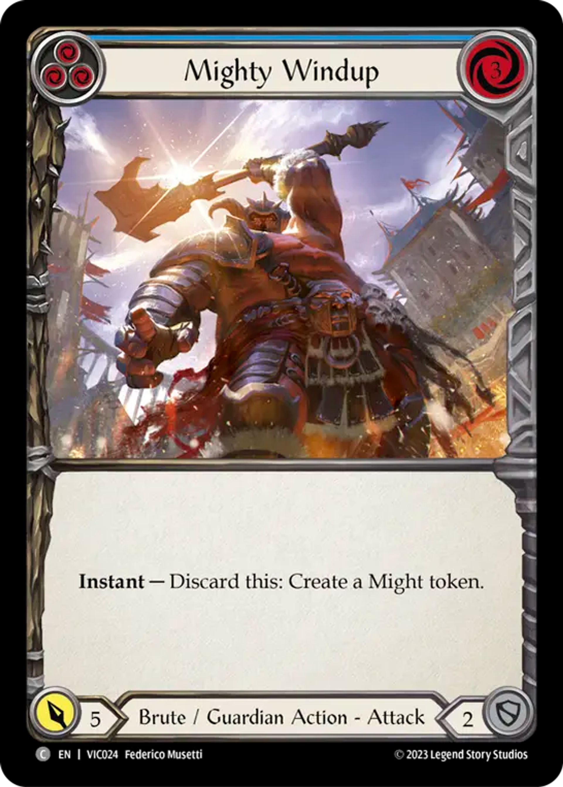 Mighty Windup (Blue) — Victor - Heavy Hitters Blitz Deck — Flesh and Blood