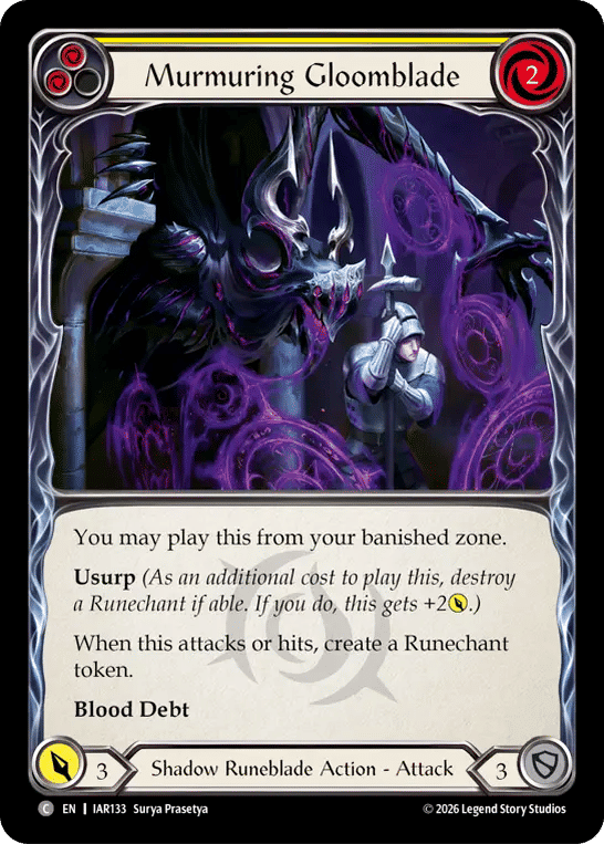 Murmuring Gloomblade (Yellow) — Usurp the Shadow Throne — Flesh and Blood