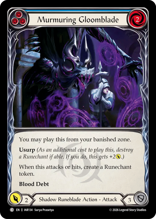 Murmuring Gloomblade (Blue) — Usurp the Shadow Throne — Flesh and Blood