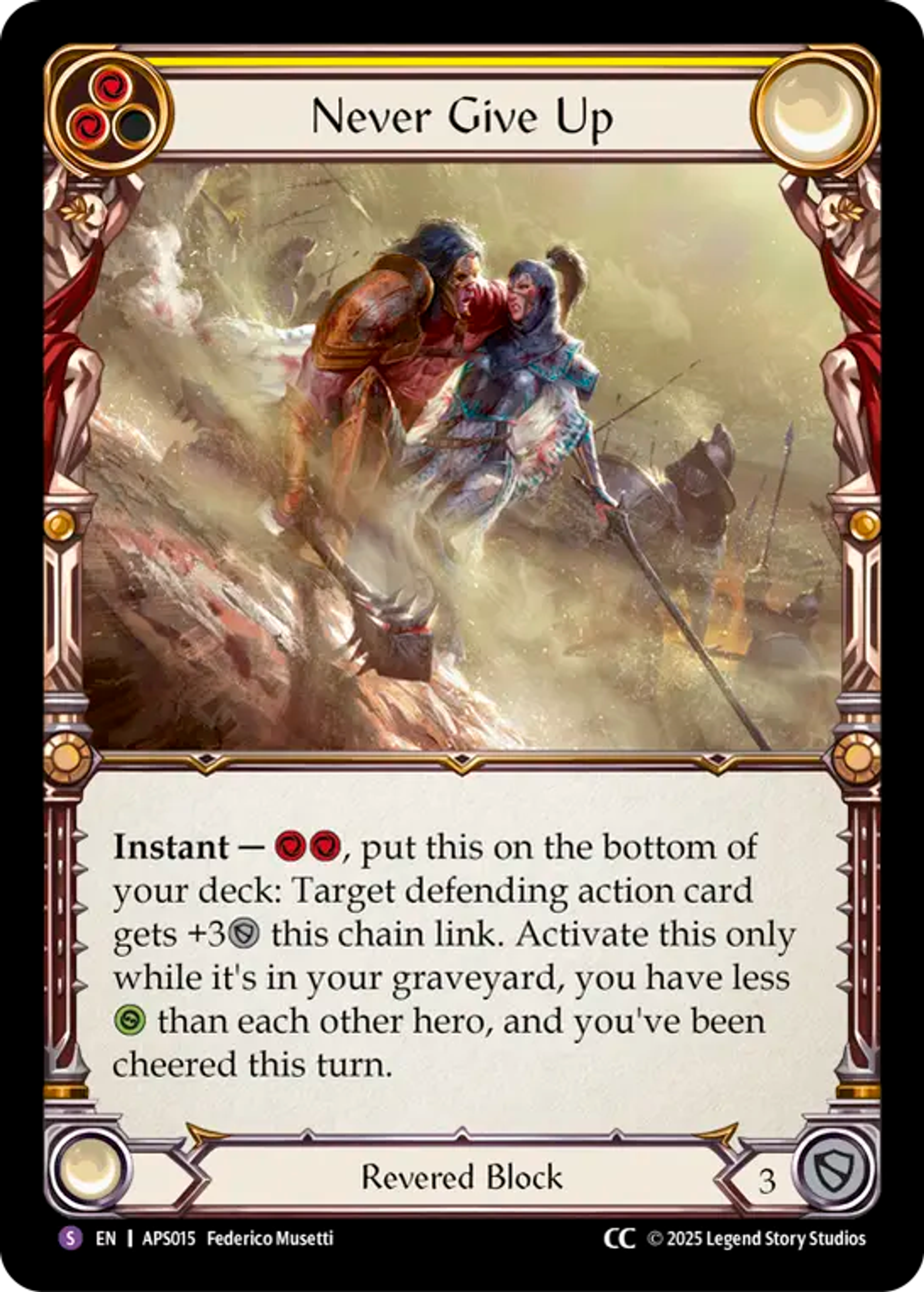 Never Give Up — Armory Deck - Pleiades, Superstar — Flesh and Blood