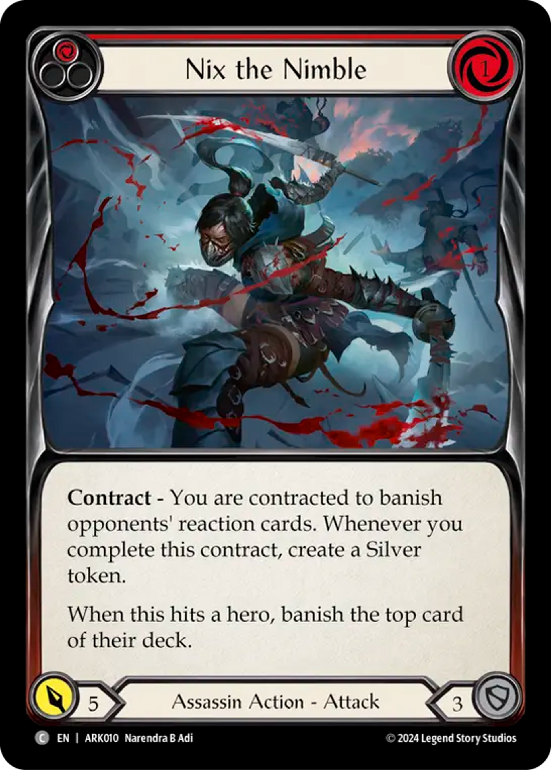 Nix the Nimble (Red) — The Hunted Blitz Deck - Arakni — Flesh and Blood
