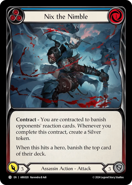 Nix the Nimble (Blue) — The Hunted Blitz Deck - Arakni — Flesh and Blood