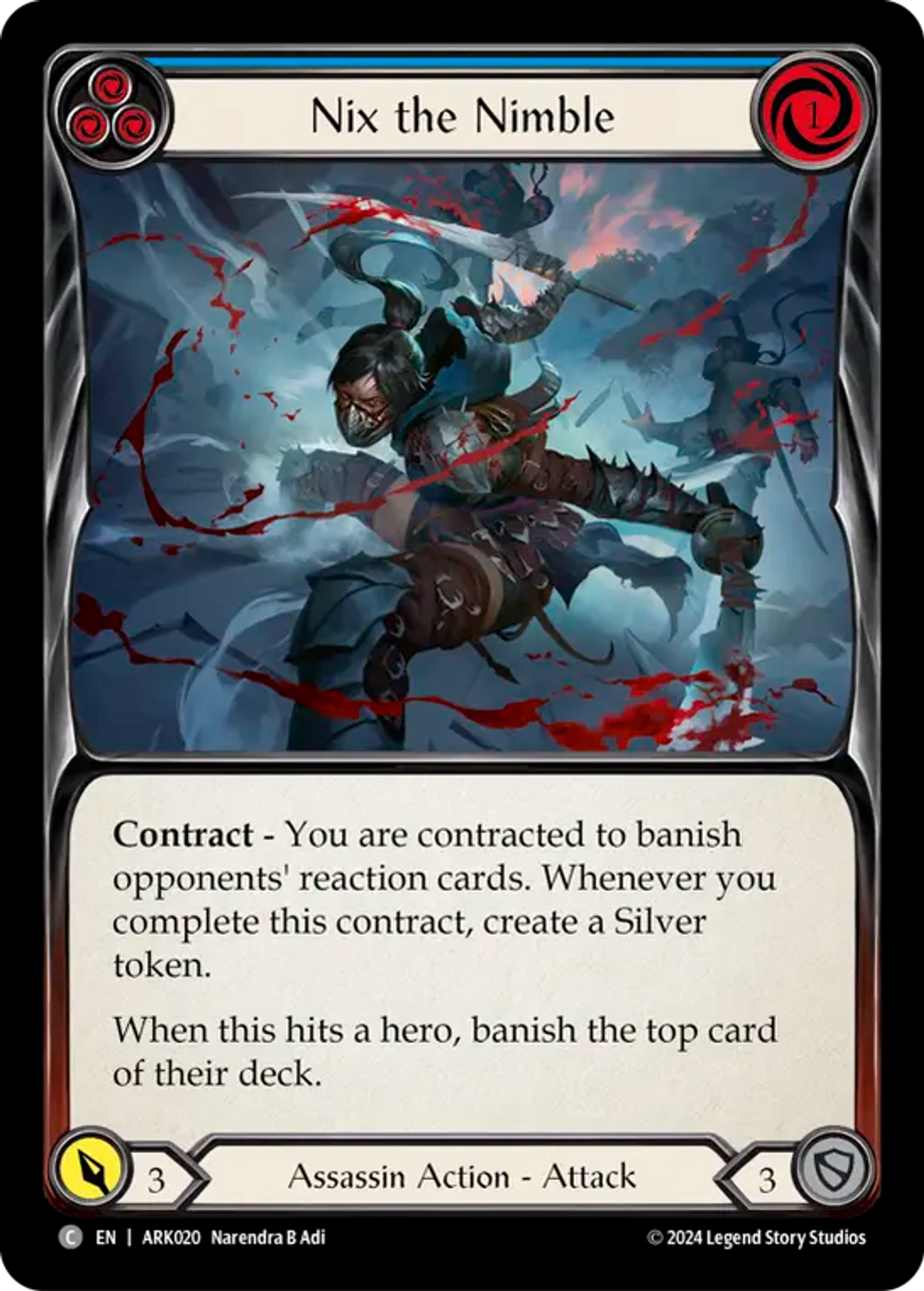 Nix the Nimble (Blue) — The Hunted Blitz Deck - Arakni — Flesh and Blood