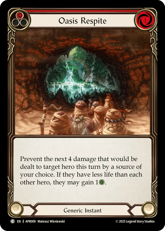 Oasis Respite (Red) — Armory Deck Legends - Prism Sculptor of Arc Light — Flesh and Blood